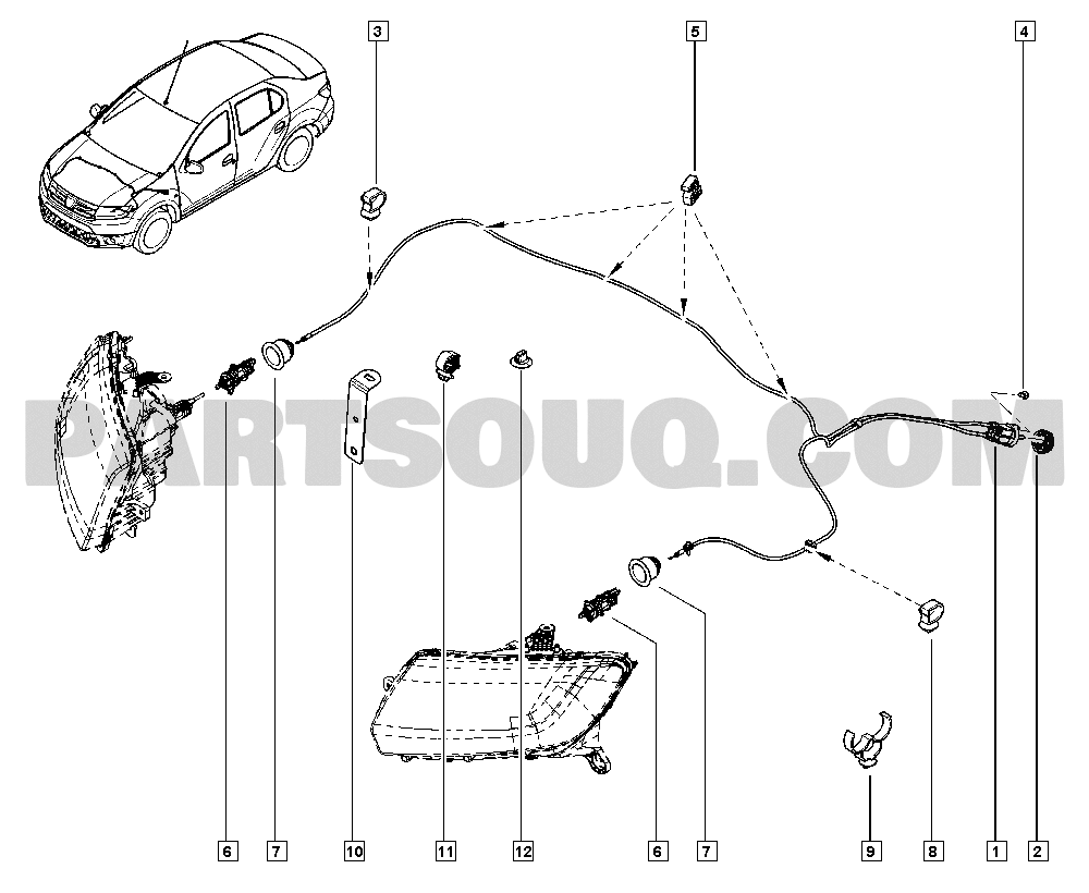 Headlamp | Renault Logan Sandero II Logan Sandero II L8JW | Parts 
