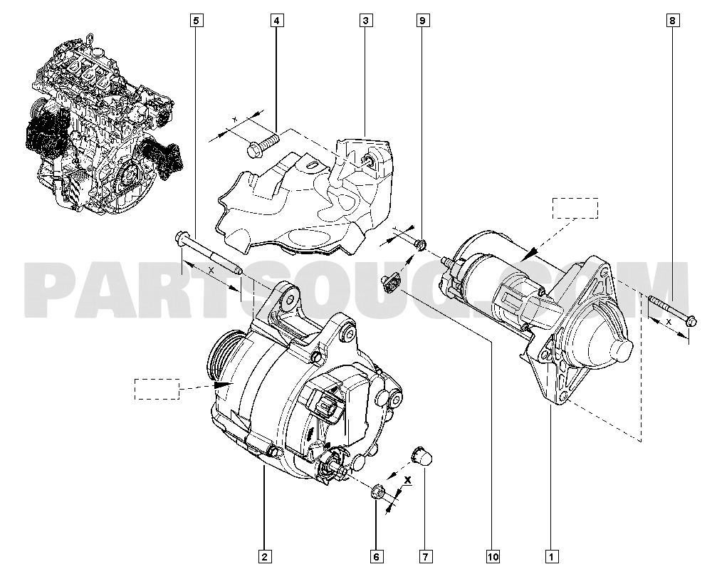 Alternator - Starter motor | Renault Master III 1462 FV0H | Parts 