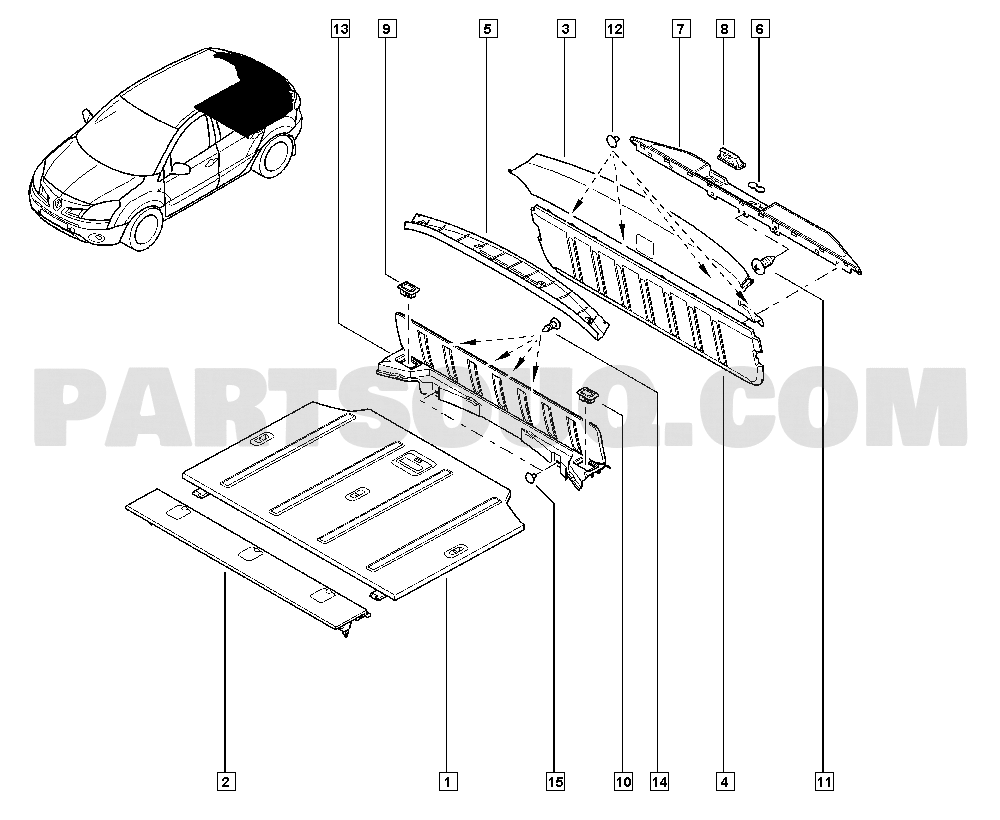 Internal body trim | Renault Koleos 1445 HY0W | Parts Catalogs 
