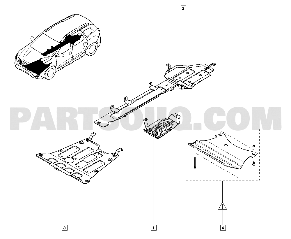 Protective cover | Renault Duster II 1815 HMMS | Parts Catalogs 