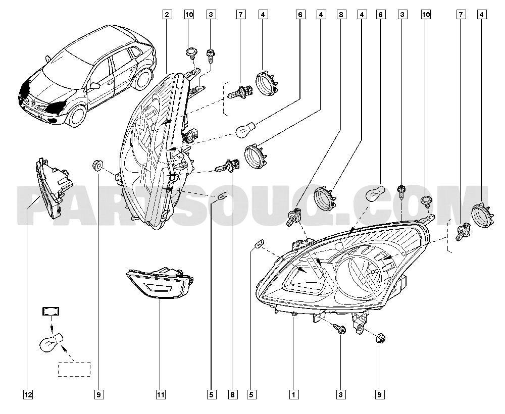 Headlamp | Renault Koleos 1445 HY0R | Parts Catalogs | PartSouq