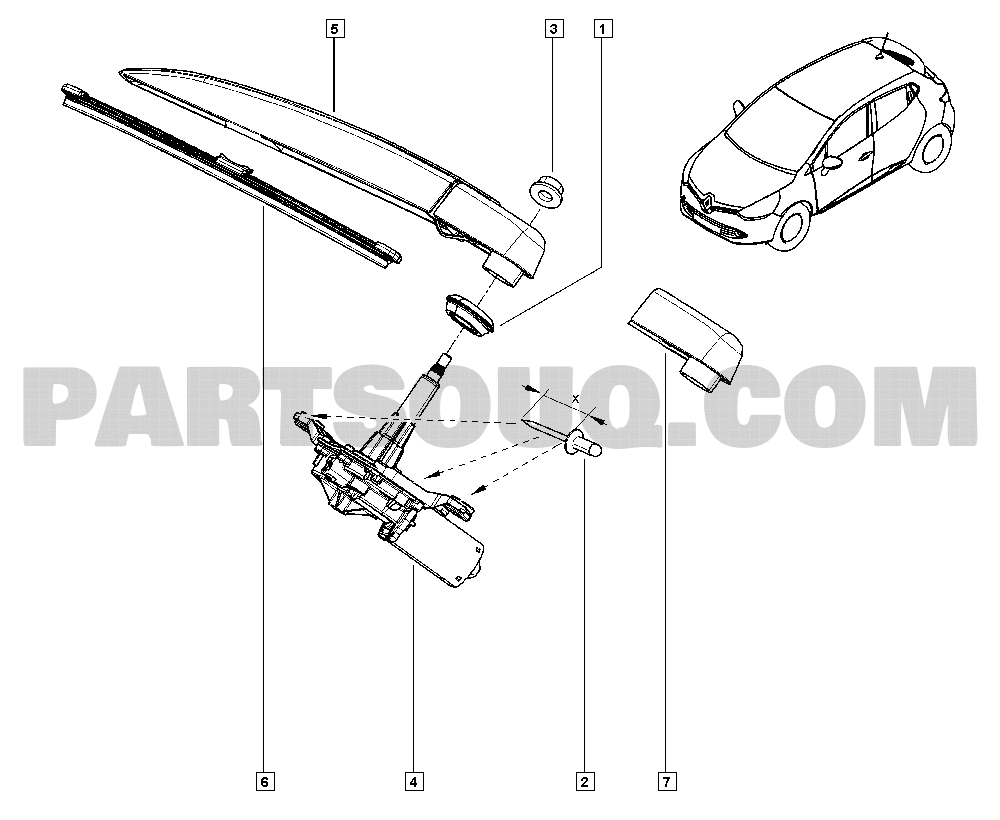Wipers, Renault Clio IV 1498 BHM6, Parts Catalogs