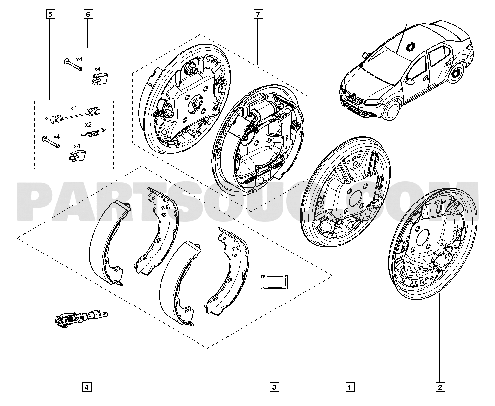 Drum brakes | Renault Logan Sandero II Logan Sandero II L8MG 