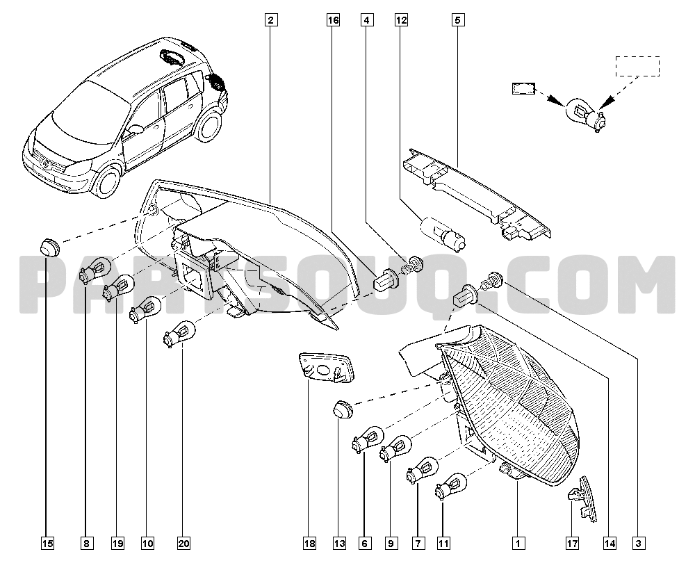 Headlamp, Renault Scénic II 1335 JM15, Parts Catalogs