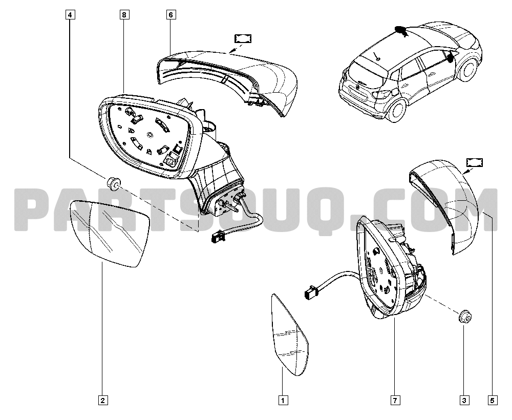 Internal and external rear view mirrors | Renault Captur Kaptur 