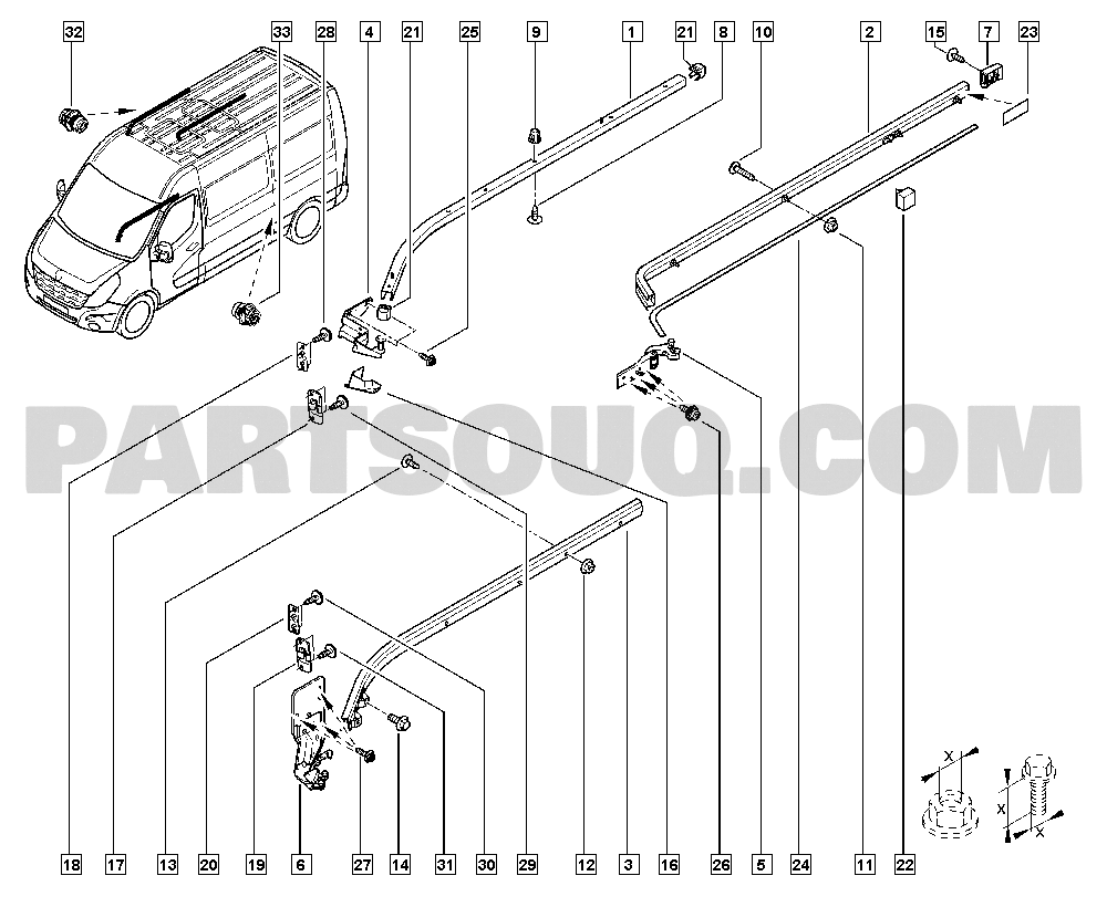 Tringle tige poginée de porte serrure Renault 8200416803 pour renault  master 2 II