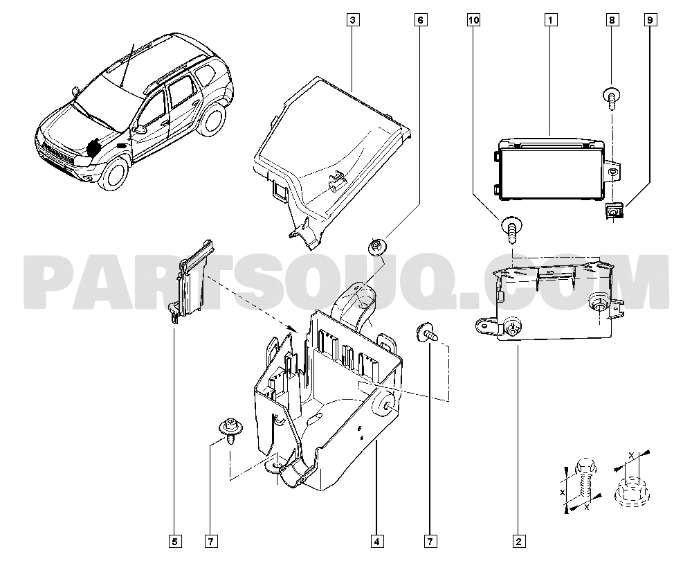 Electrical relays | Renault Duster 1479 HSML | Parts Catalogs 