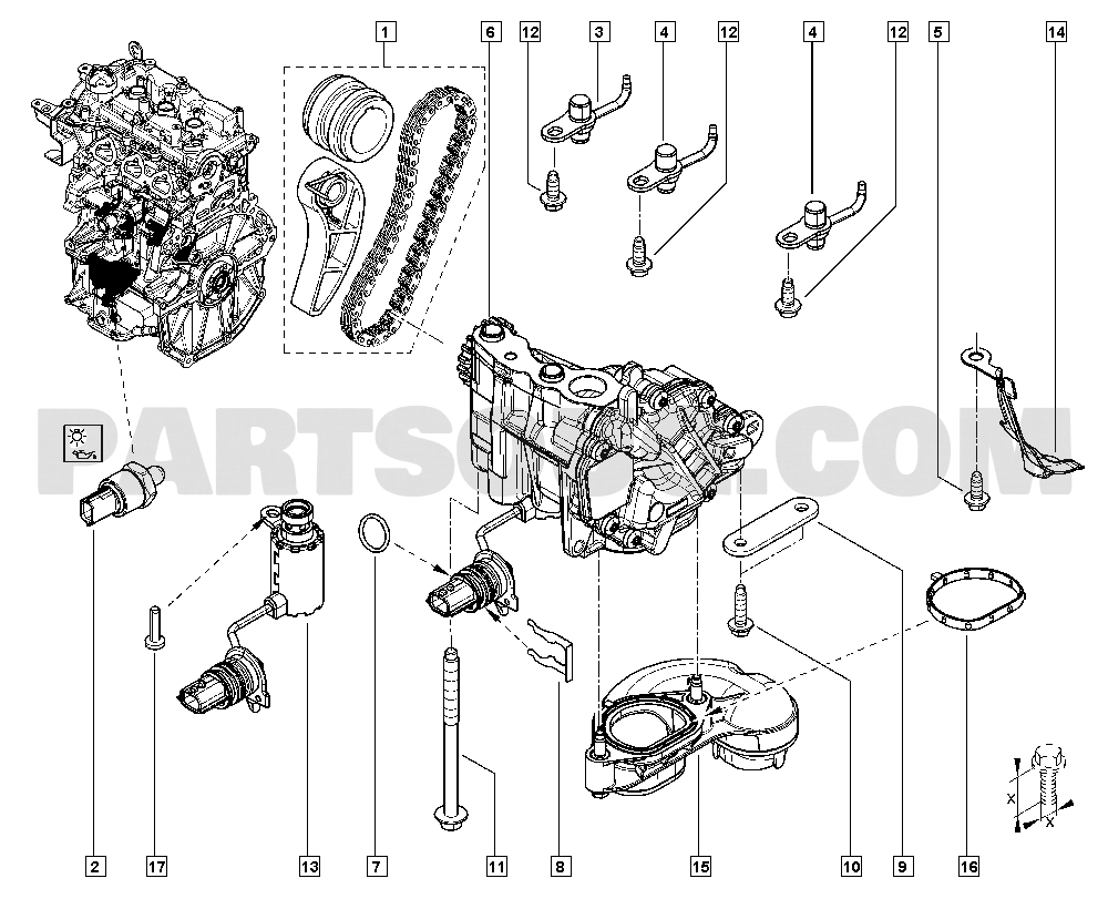 Oil pump | Renault Logan Sandero II 1452 K8ML | Parts Catalogs 