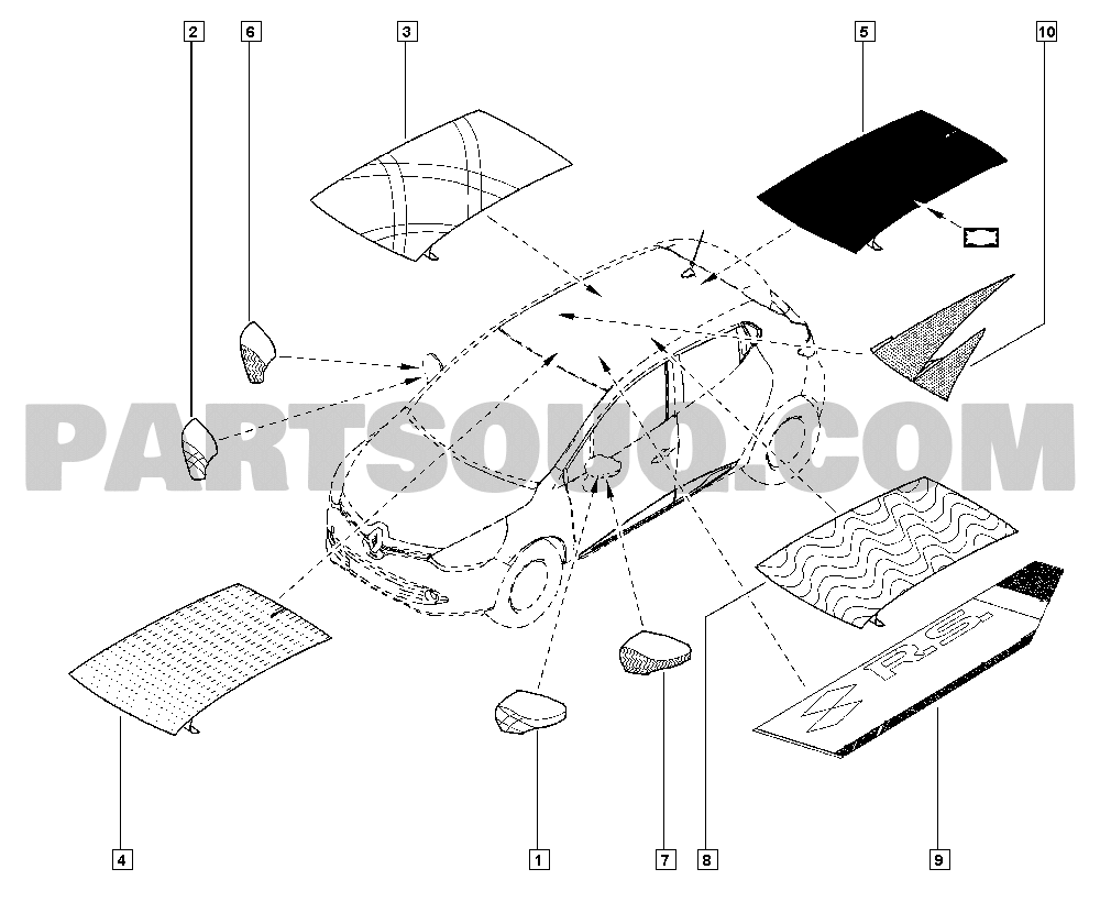 Exterior trims / Spoiler | Renault Clio IV 1498 KHAL | Parts 