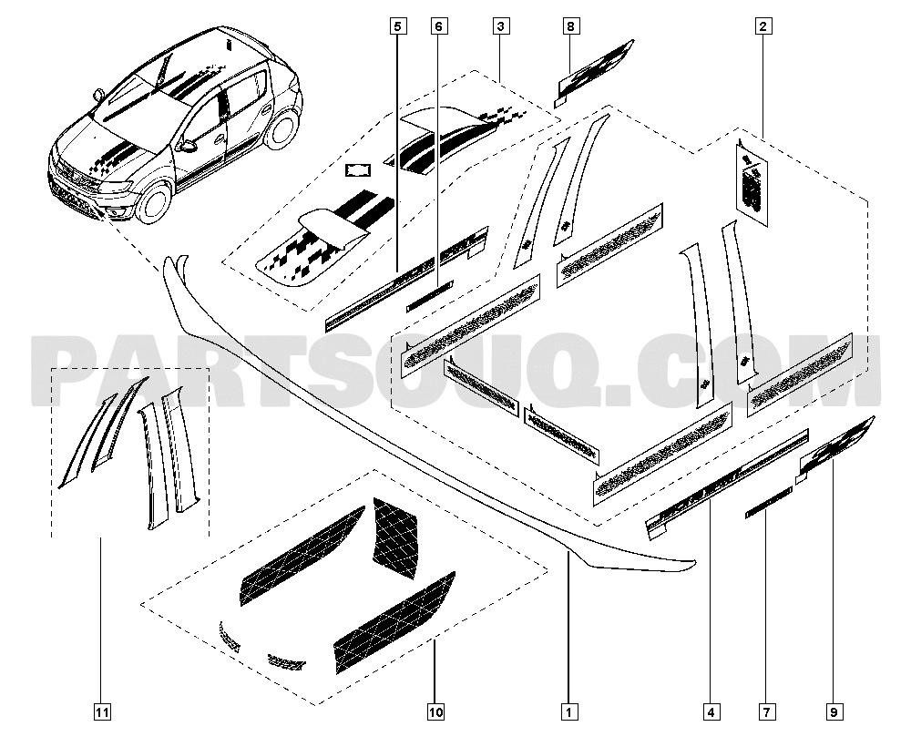 Decorative strip accessory | Renault Logan Sandero II Logan 