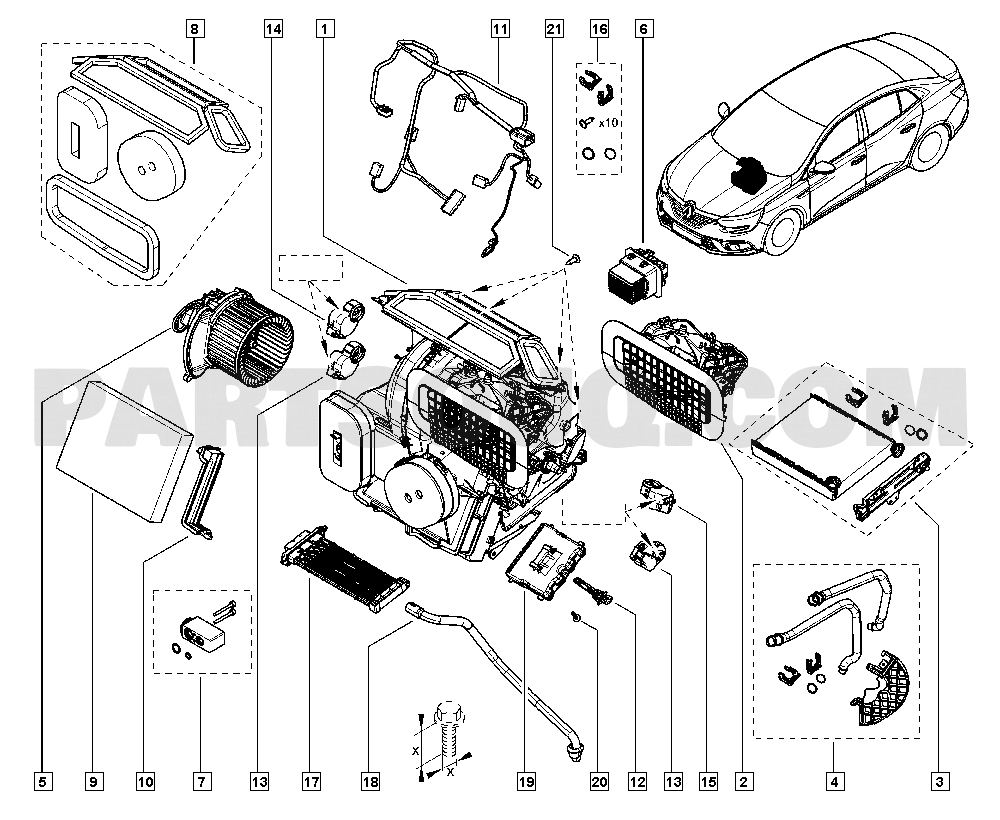 Heater radiator | Renault Megane IV Sedan Megane IV Sedan 06 2019 