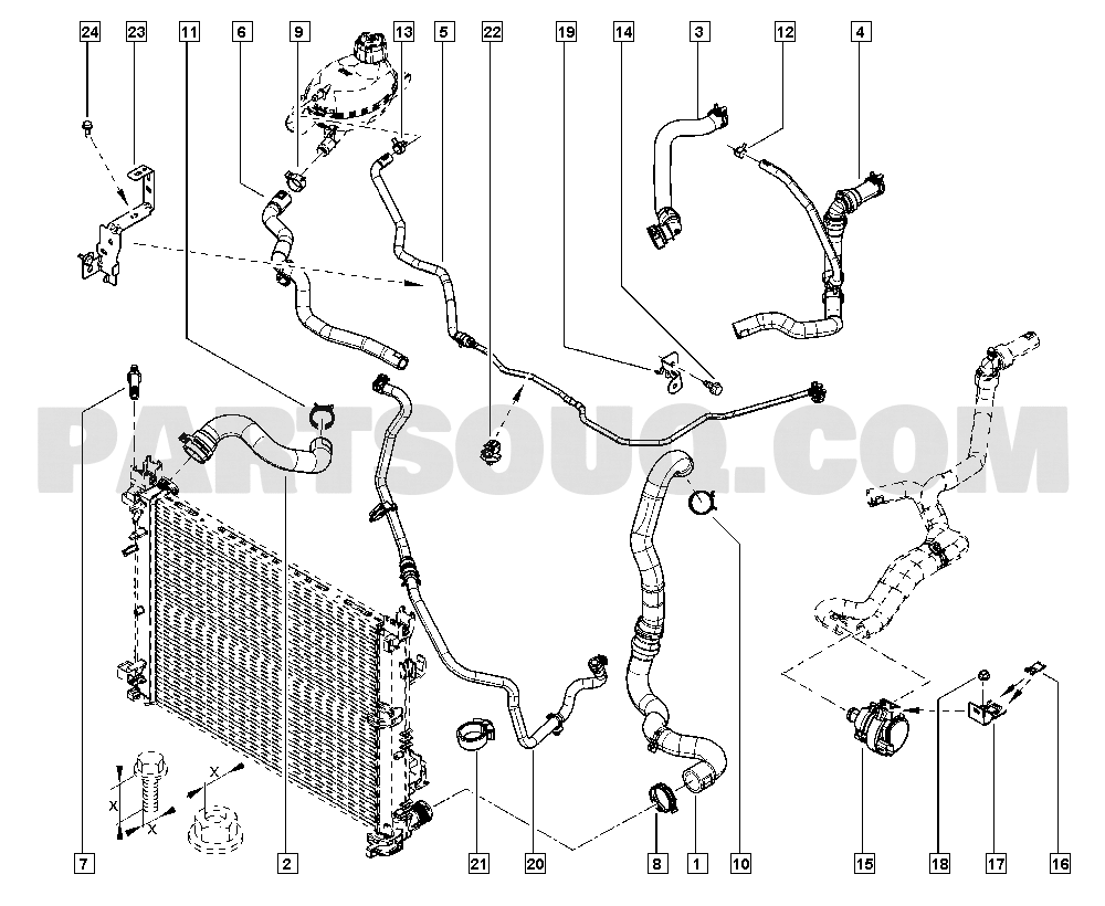 Radiator hoses | Renault Logan Sandero II Logan Sandero II 03 2019 