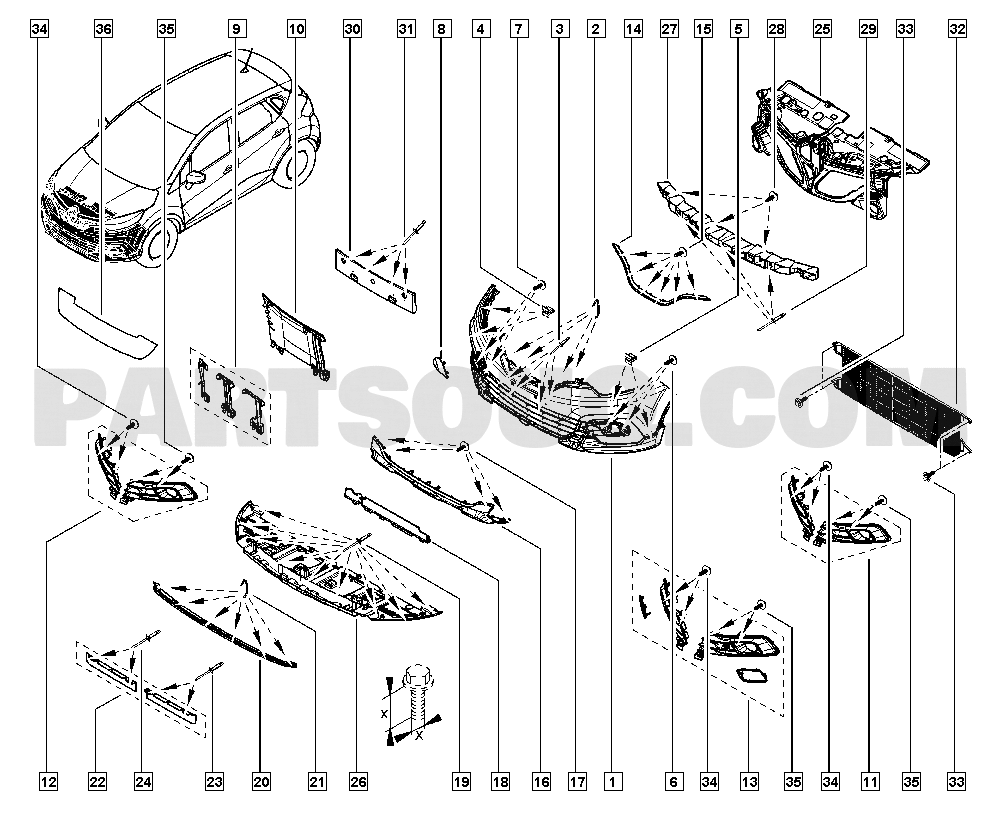 Front bumpers | Renault Captur 1487 J5A2 | Parts Catalogs | PartSouq