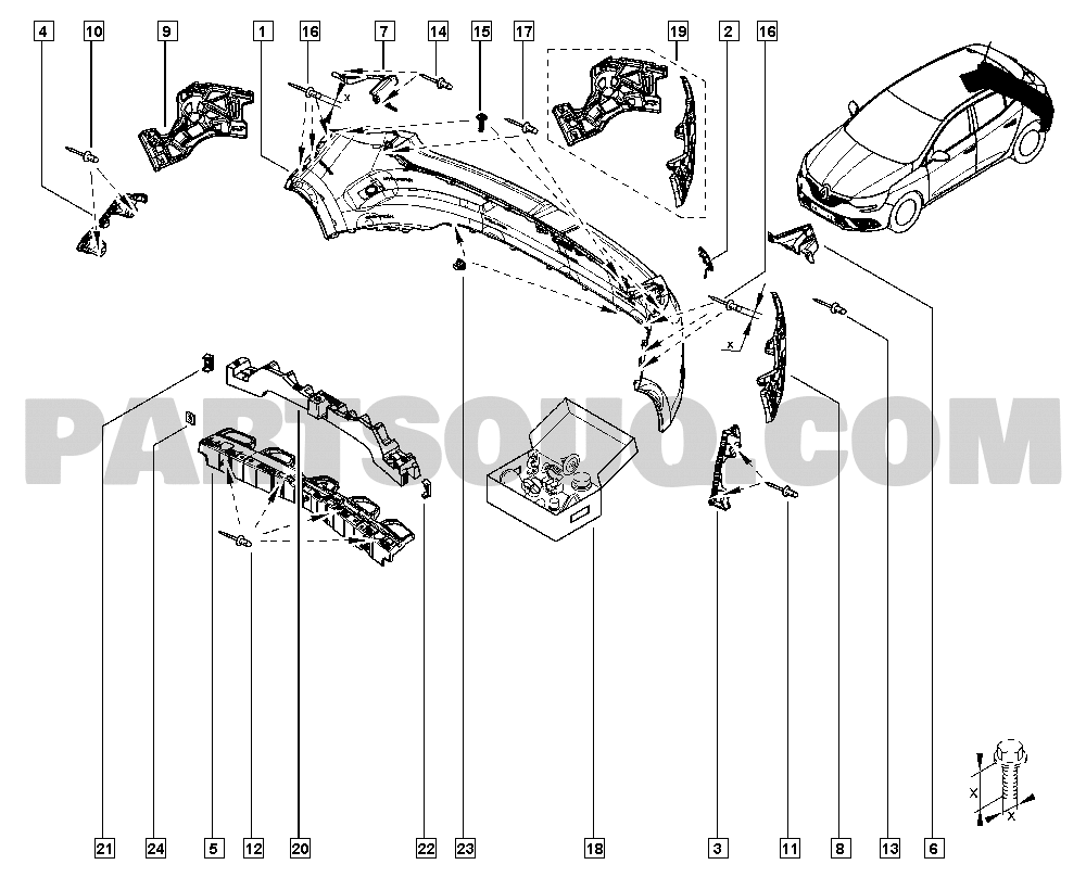 Rear bumpers | Renault Mégane IV 1805 B9A3 | Parts Catalogs | PartSouq