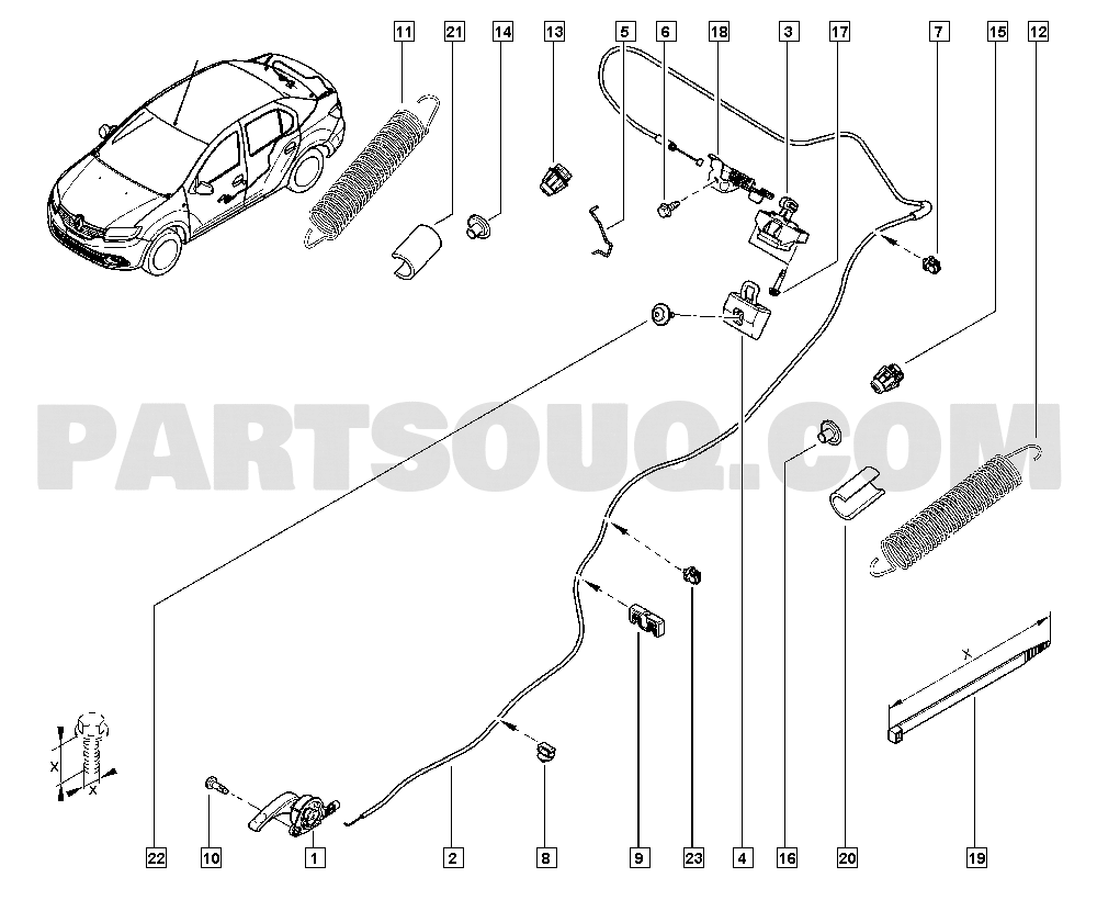 All locks | Renault Logan Sandero II 1452 L8MP | Parts Catalogs 