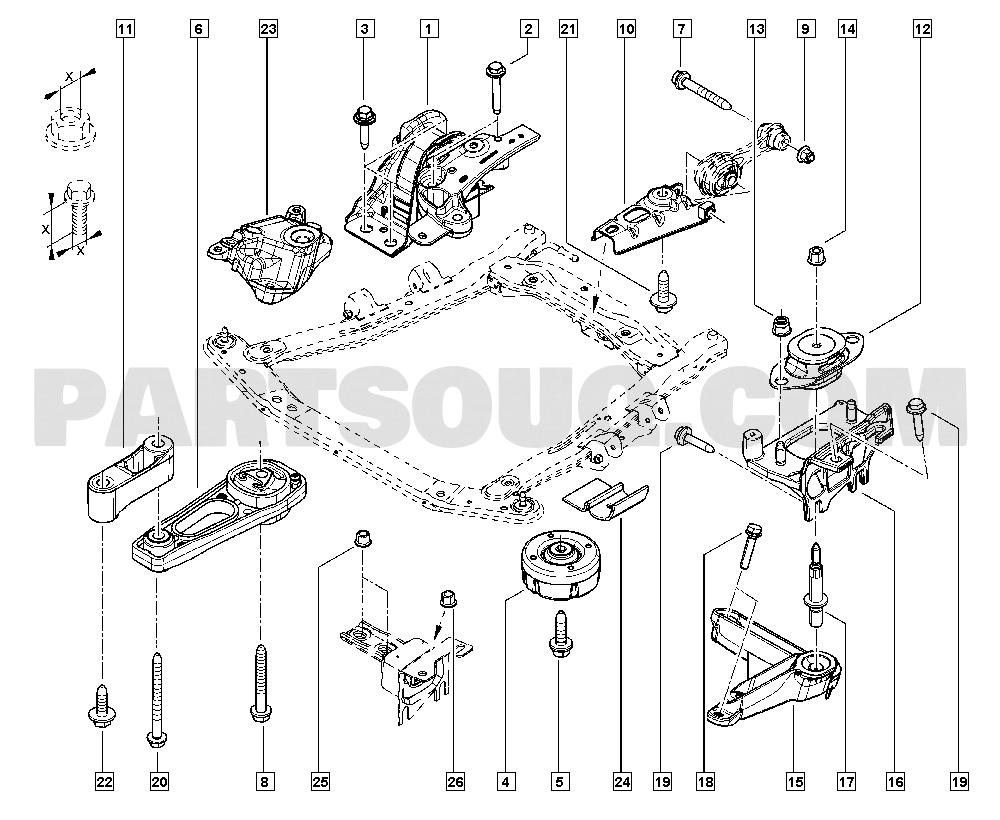Engine mounting | Renault Captur Kaptur (HHA) 1808 H5JA | Parts 