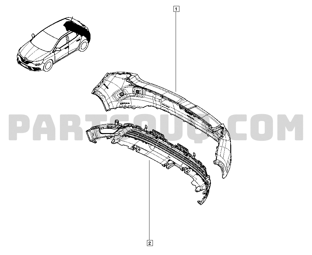 Front bumpers | Renault Mégane IV 1805 B9MR | Parts Catalogs 