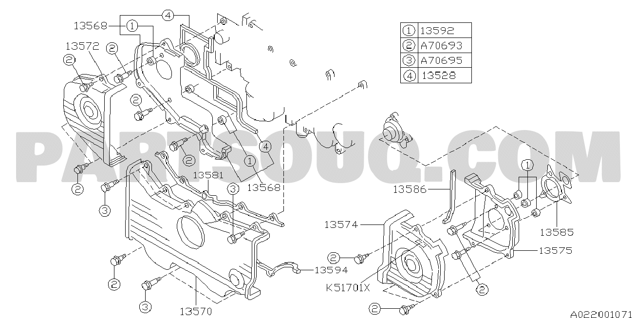 TIMING BELT COVER | Subaru FORESTER Japan 12.01.1998 | Parts