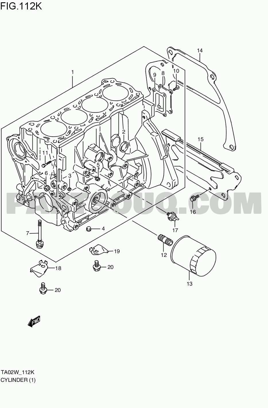 Engine / Fuel tank | S Escudo TA02W | Parts Catalogs | PartSouq