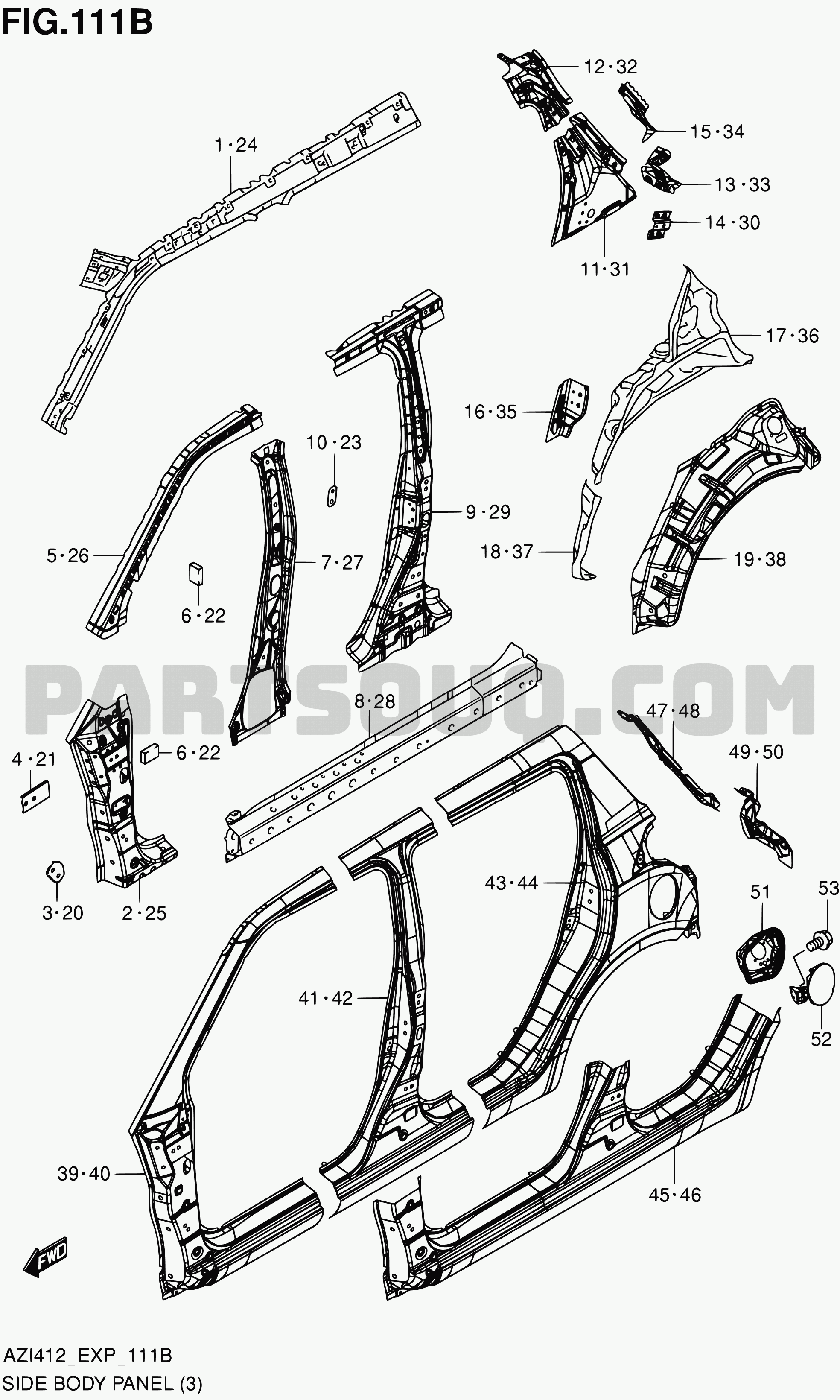 111B - SIDE BODY PANEL (TYPE 2:5DR) | Suzuki Swift AZI412 AZI412 