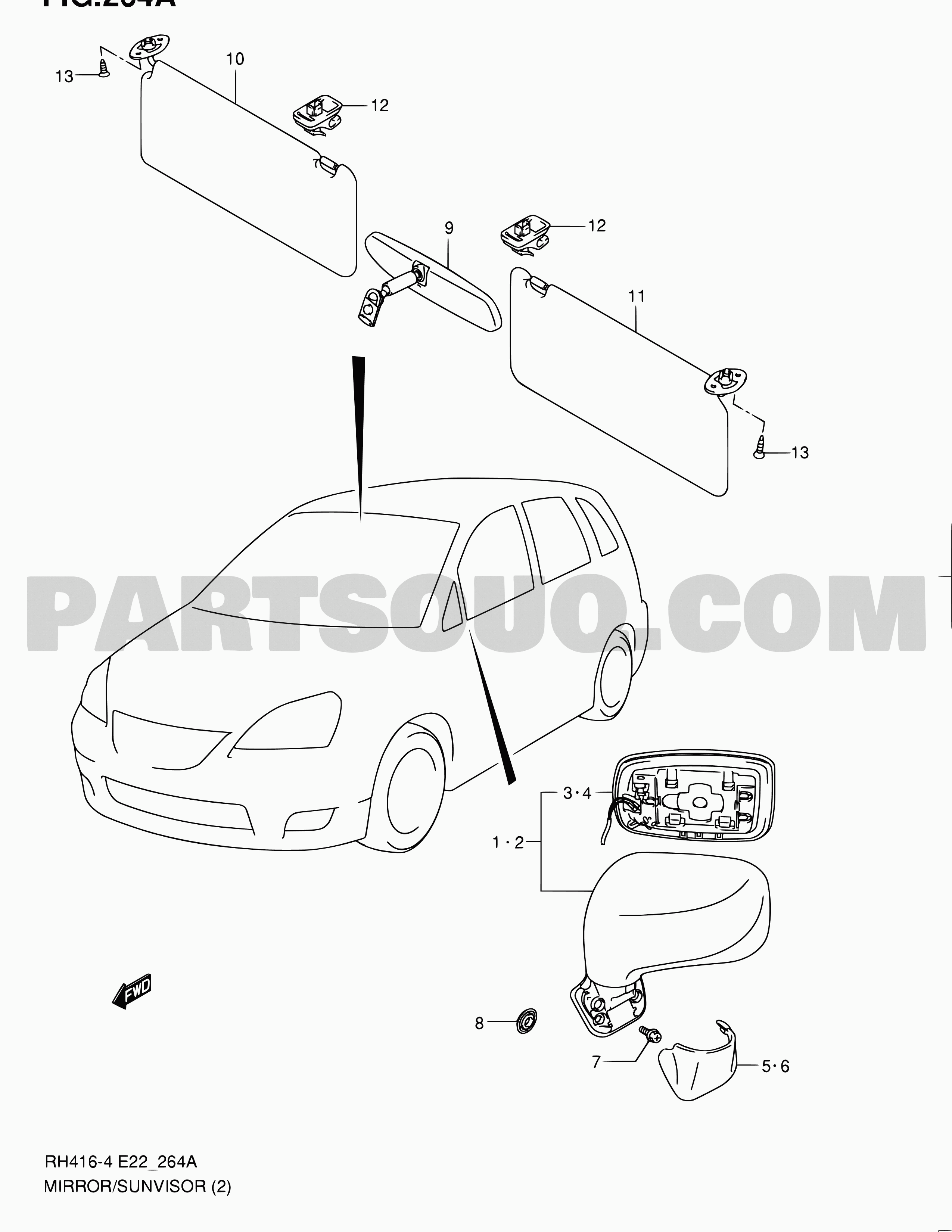 14. Interior Trim | Suzuki Liana RH414 RH414D-4 | Parts Catalogs 