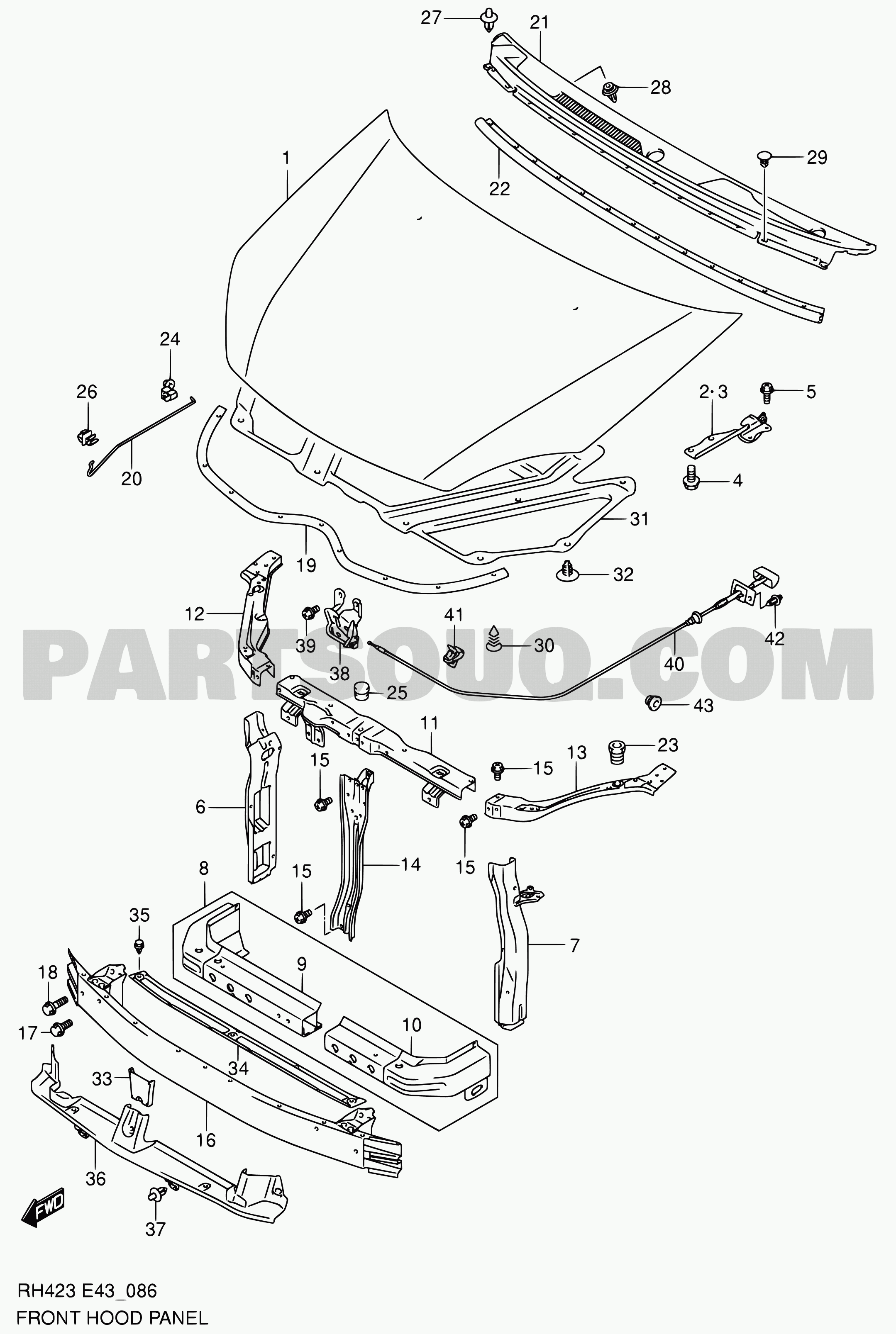 13. Body | Suzuki Aerio RH423 RH423 (E43:MY 2005) | Parts Catalogs ...