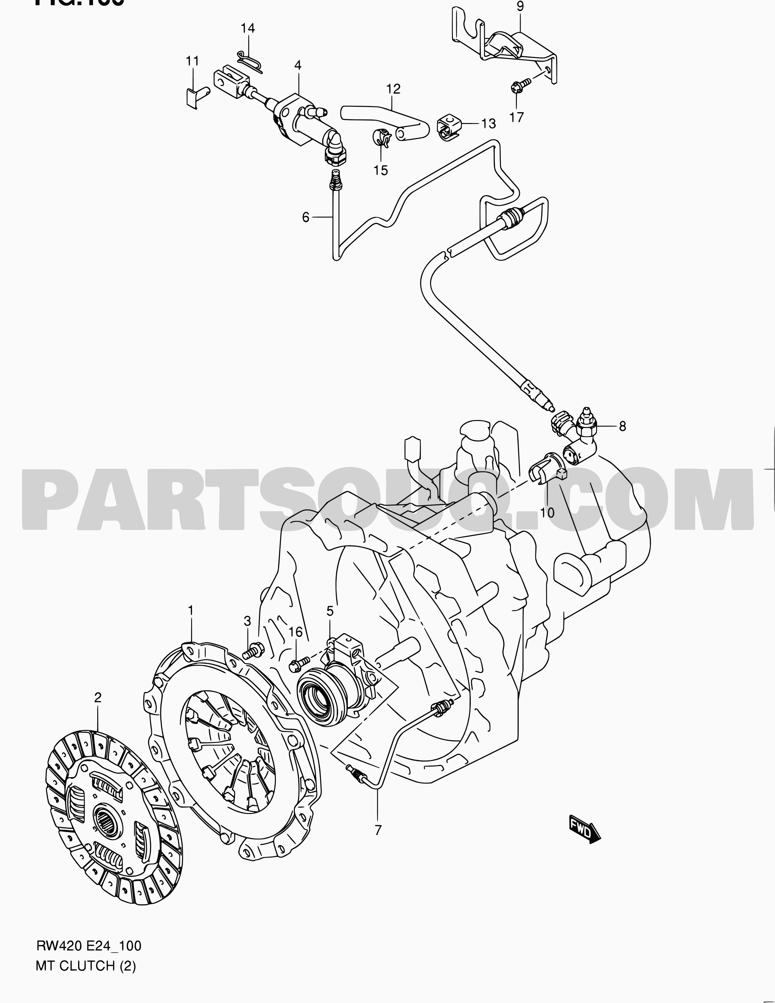 100 - MT CLUTCH (5MT:RHD) | Suzuki SX4 RW420 RW420 | Parts 