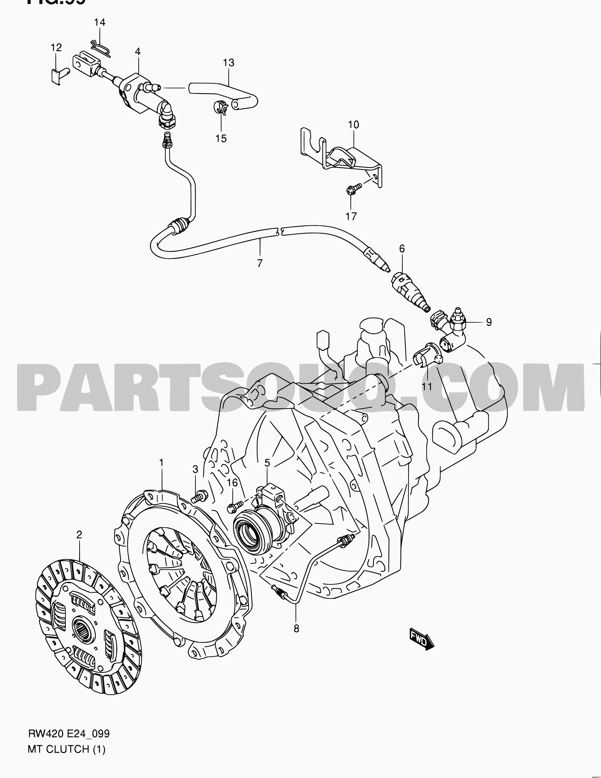 99 - MT CLUTCH (5MT:LHD) | Suzuki SX4 RW416 RW416 | Parts Catalogs 