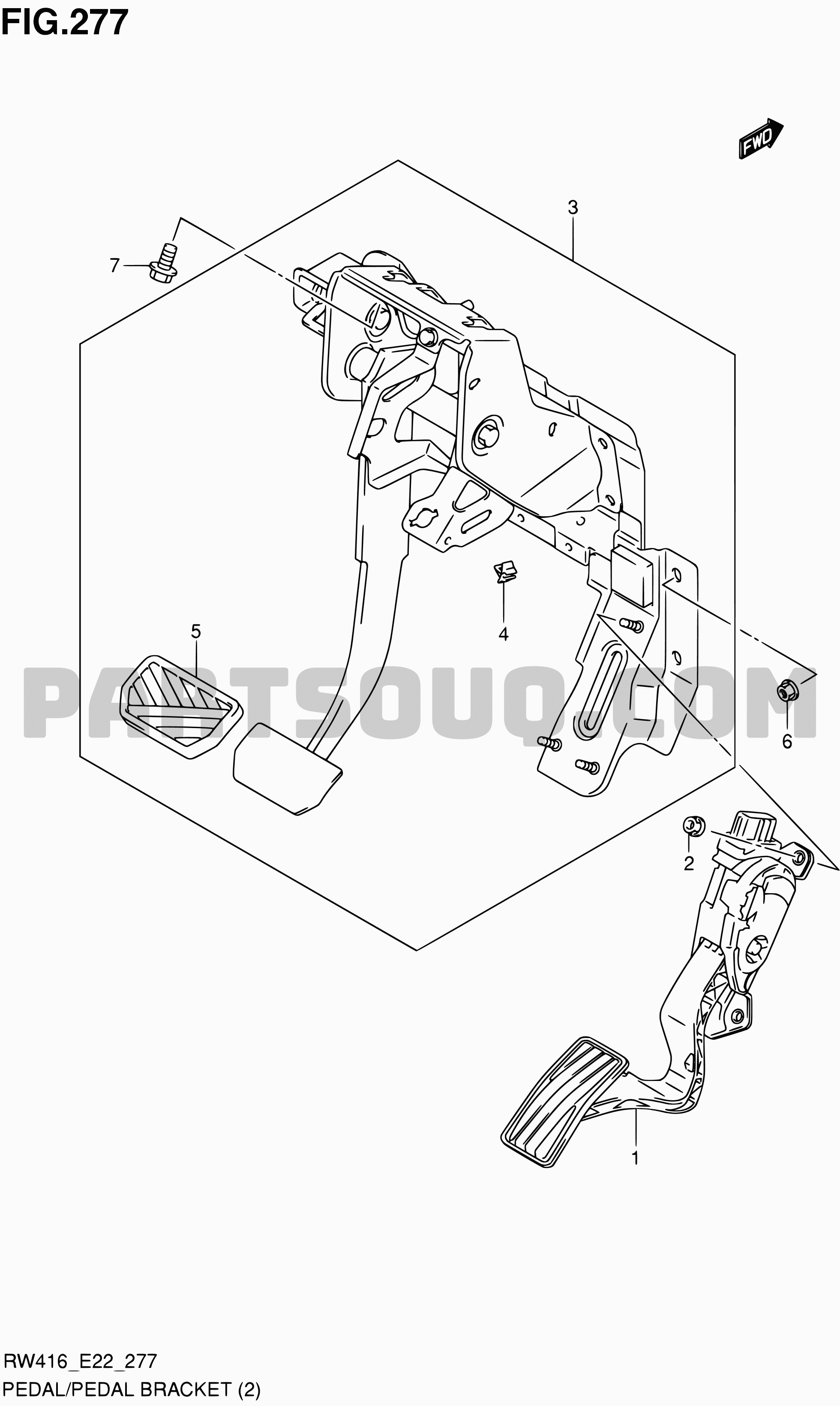 277 - PEDAL/PEDAL BRACKET (LHD:AT)