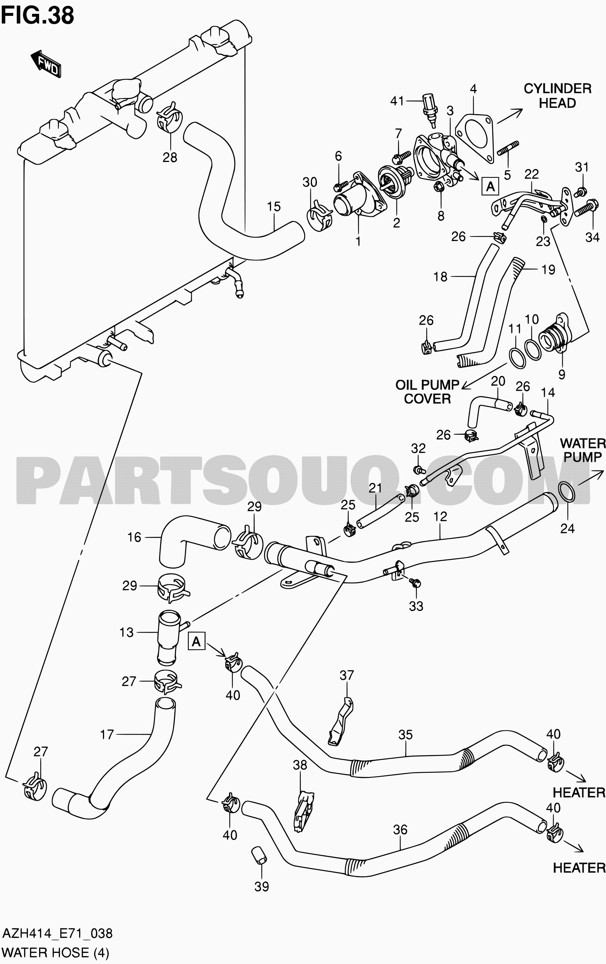 38 - WATER HOSE (M16A) | Suzuki Swift AZH414 AZH414 (E71) | Parts 