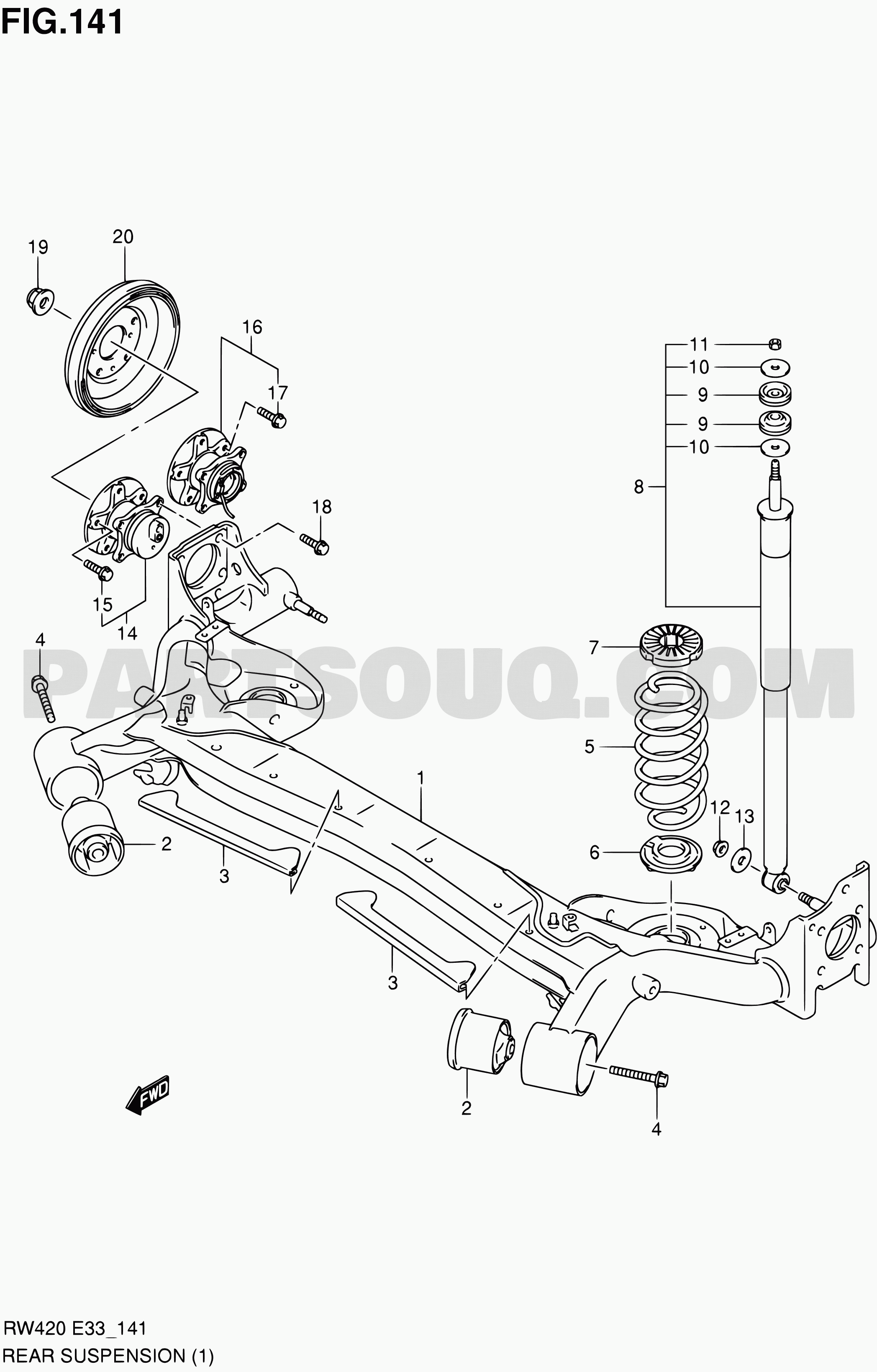 141 - REAR SUSPENSION (07,08,09 MODEL) | Suzuki SX4 RW420 RW420 