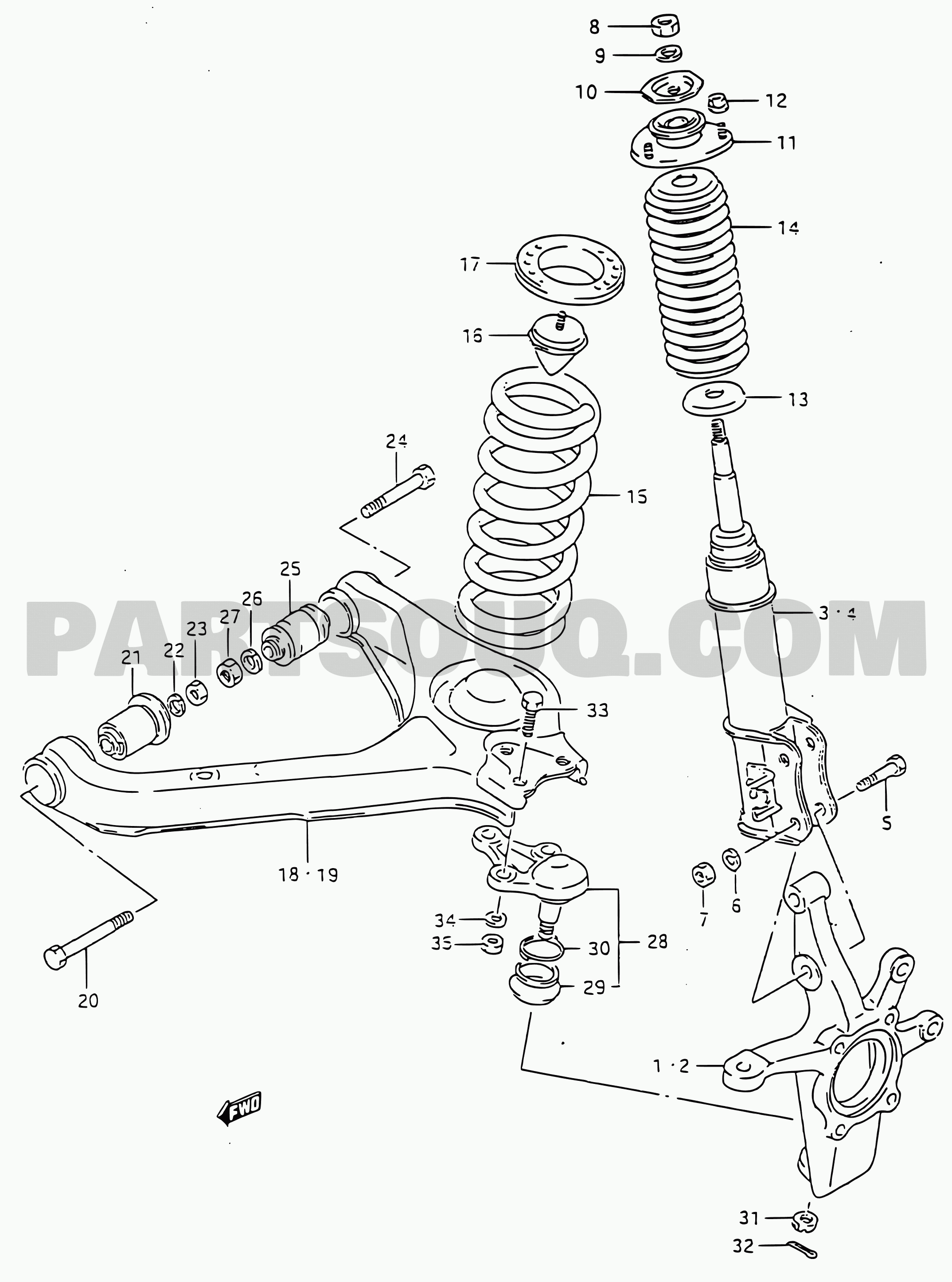 58 - FRONT SUSPENSION | Suzuki Vitara/Sidekick SE416 SE416 (MY:~95 