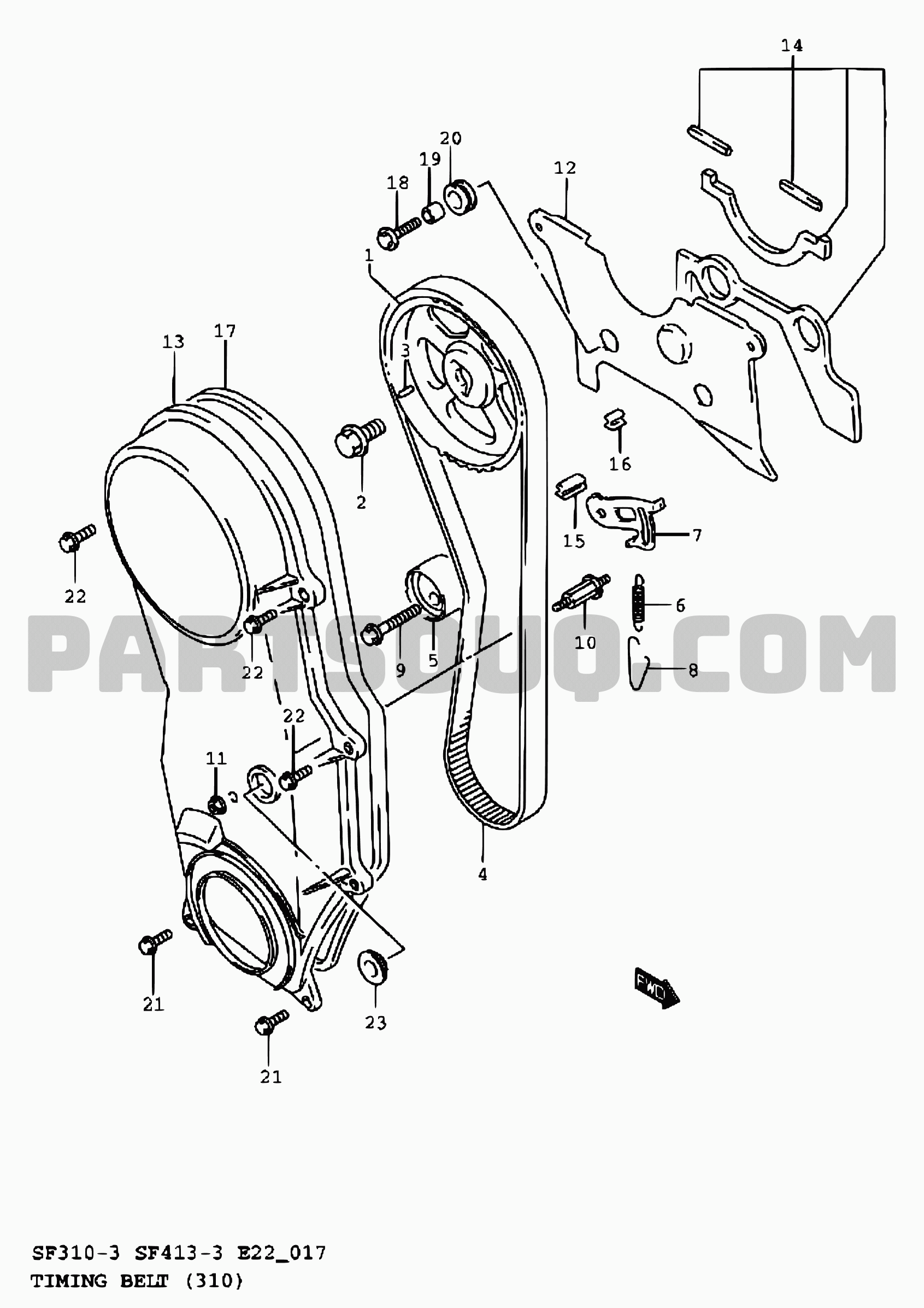 17 TIMING BELT SF310 Suzuki Swift SF413 SF413 3 Magyar