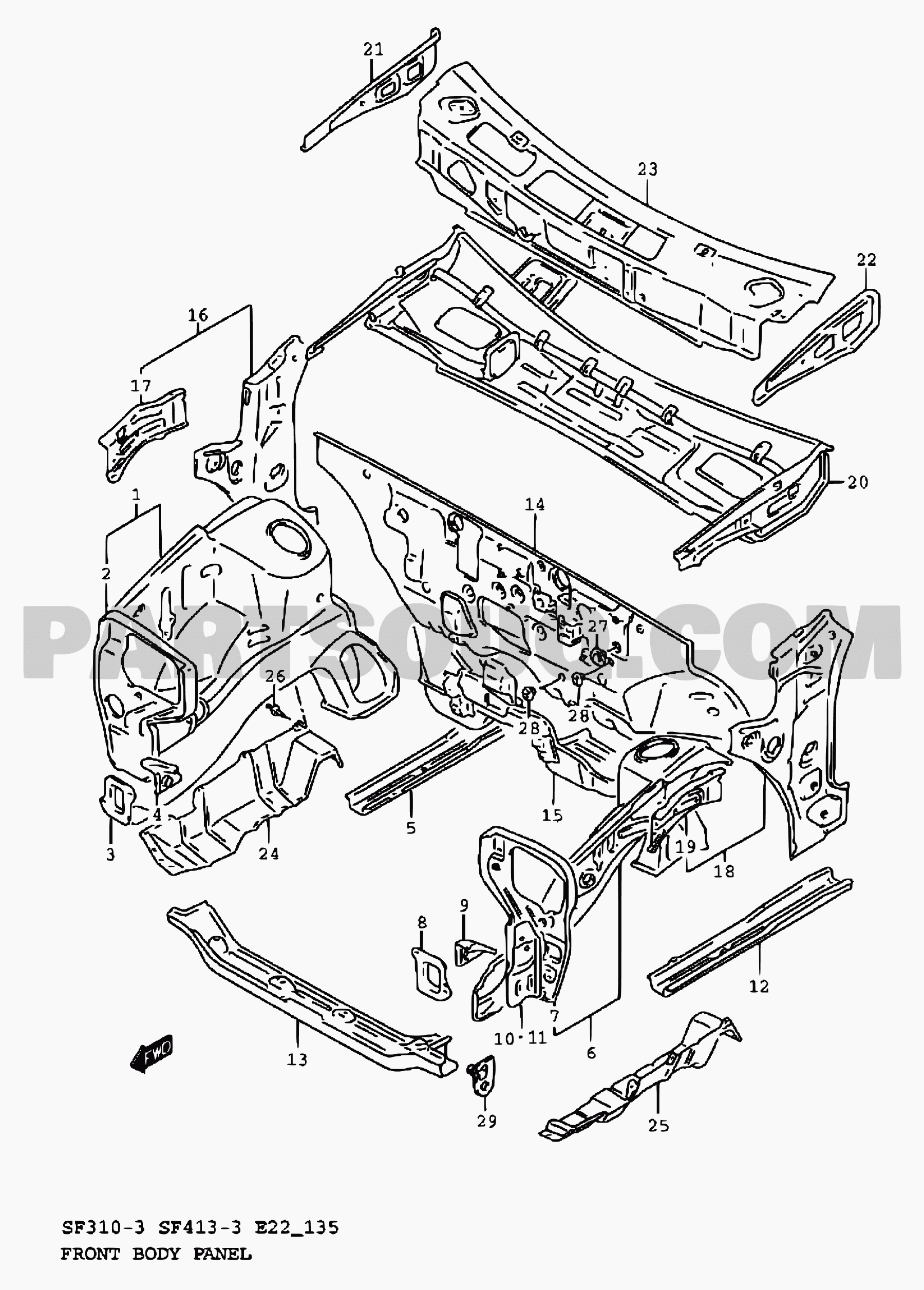 13 Body Suzuki Swift Sf413 Sf413 3 Magyar E02 E15 E22 Parts