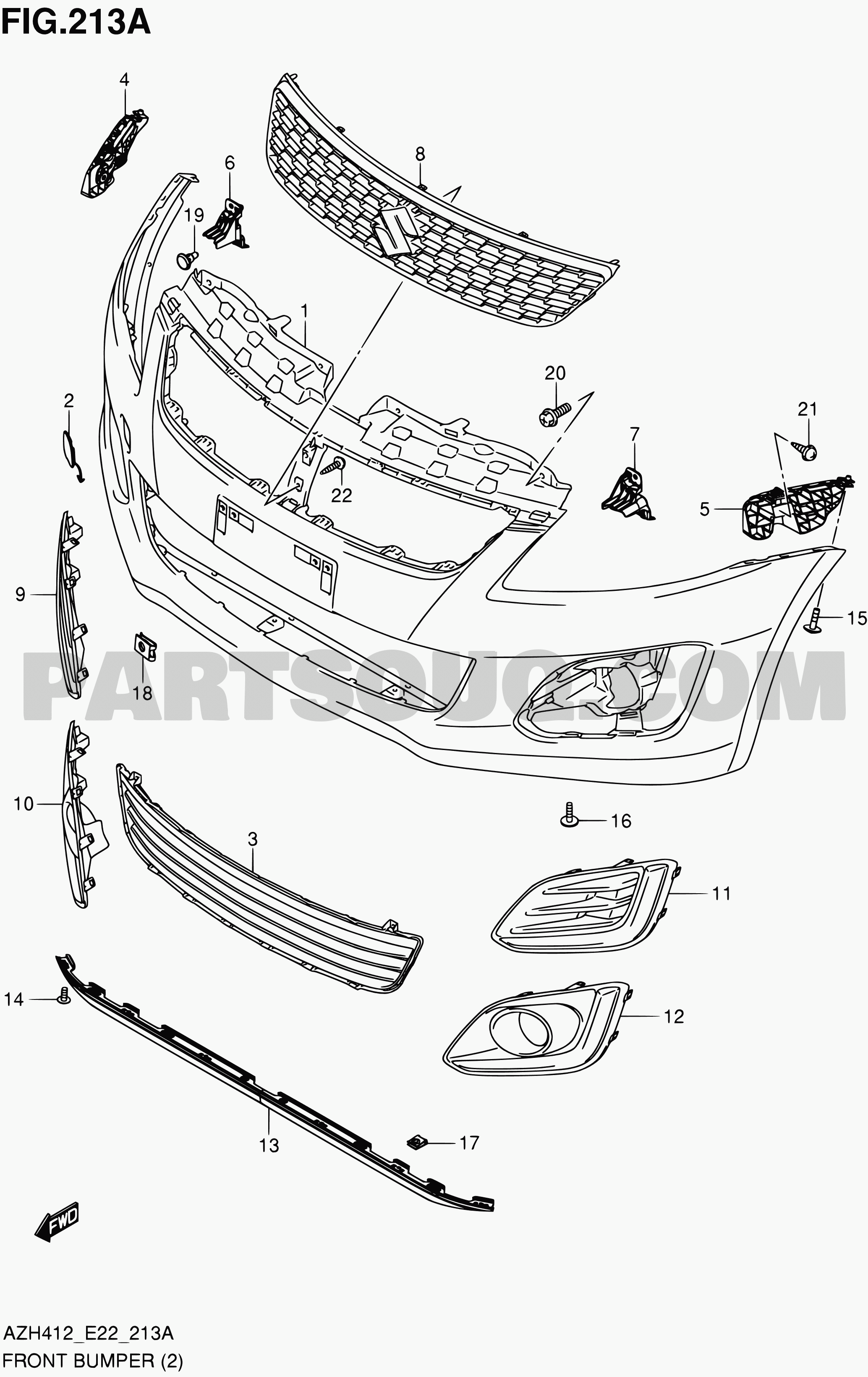 213A - FRONT BUMPER (SEE NOTE) | Suzuki Swift AZH414 AZH414 (E05 