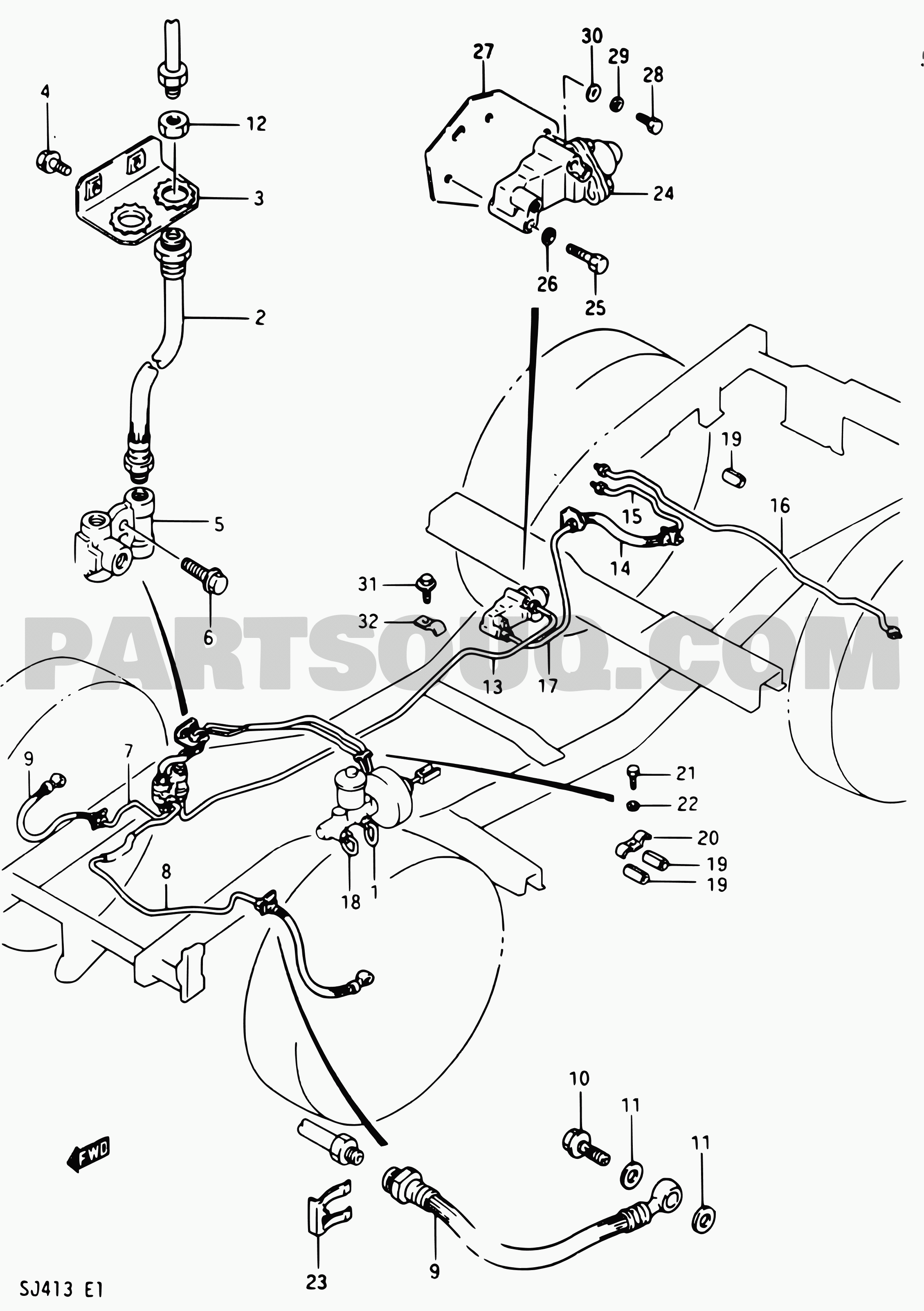 89 - BRAKE PIPING (W:SEE NOTE)