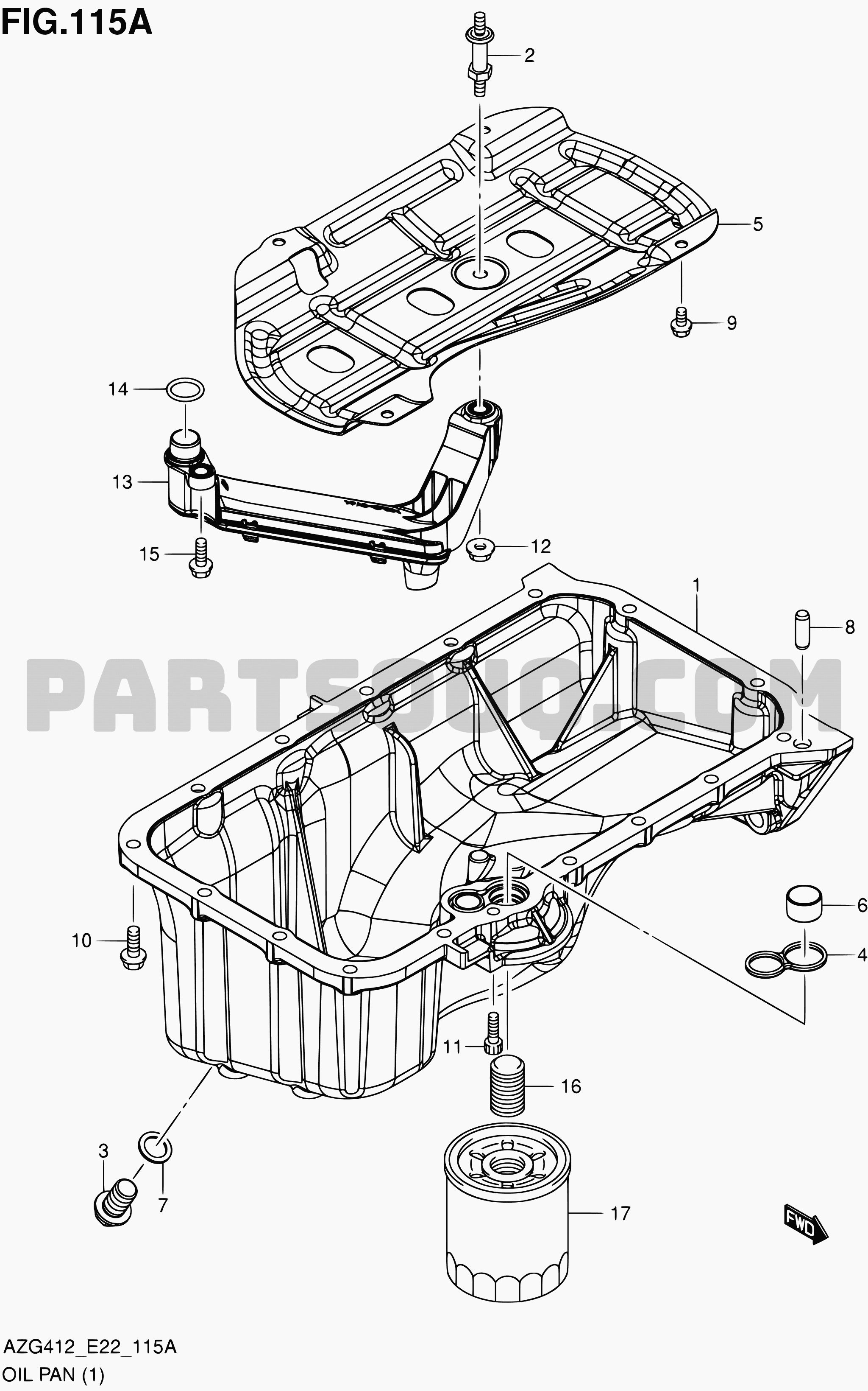 115A - OIL PAN (K12B) | Suzuki Swift AZG413 AZG413D | Parts 