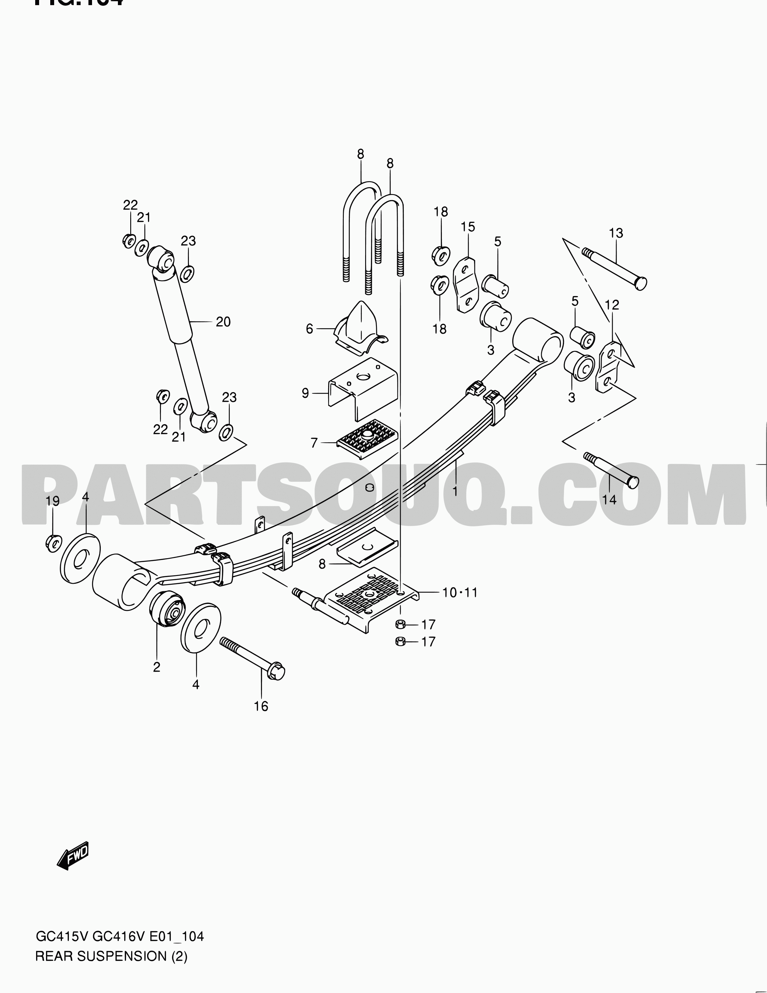 104 - REAR SUSPENSION (TYPE 2:VAN,GA)