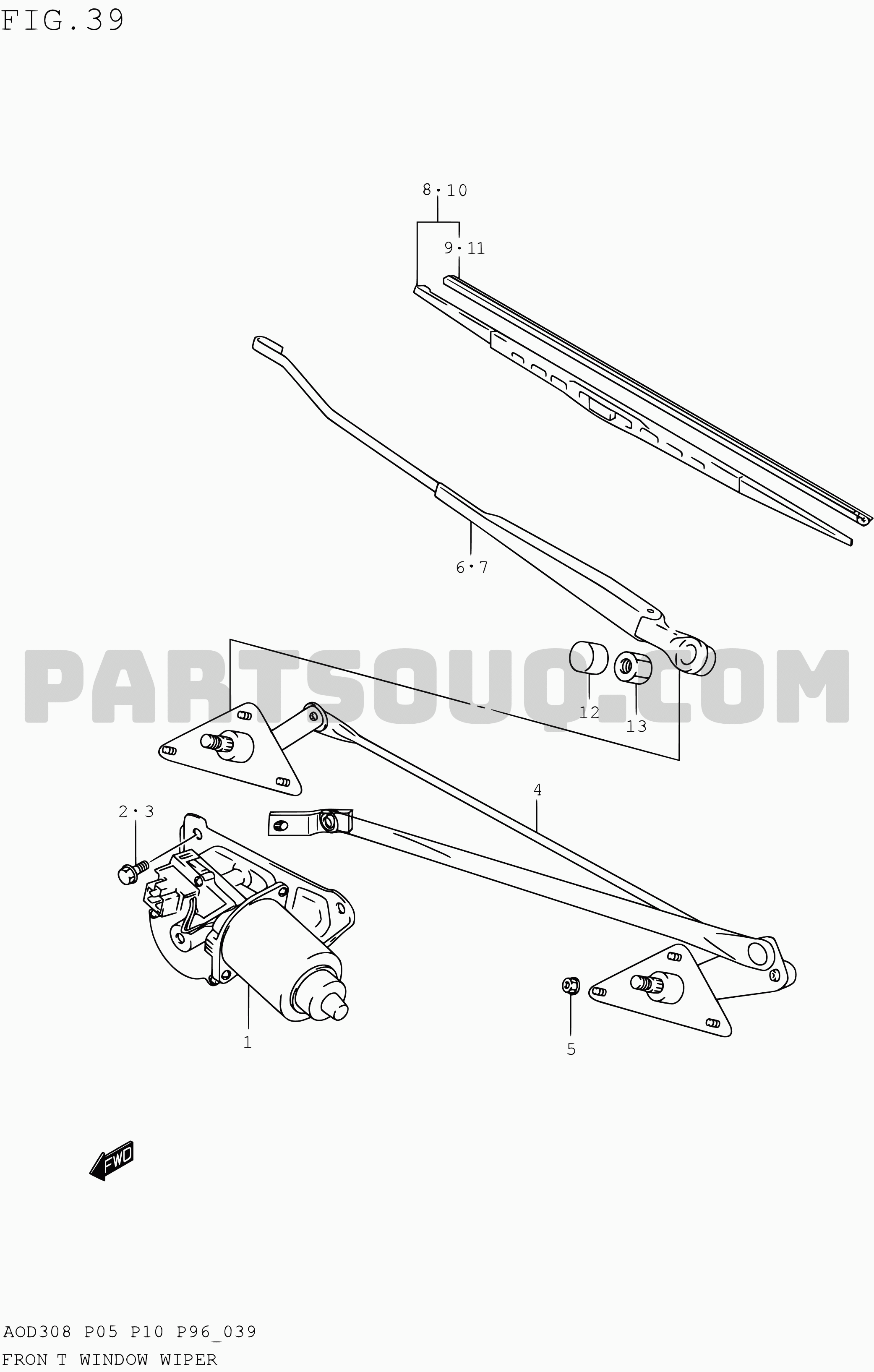 39 - FRONT WINDOW WIPER | Suzuki Alto - A-Star/Celerio/800/Fronte 