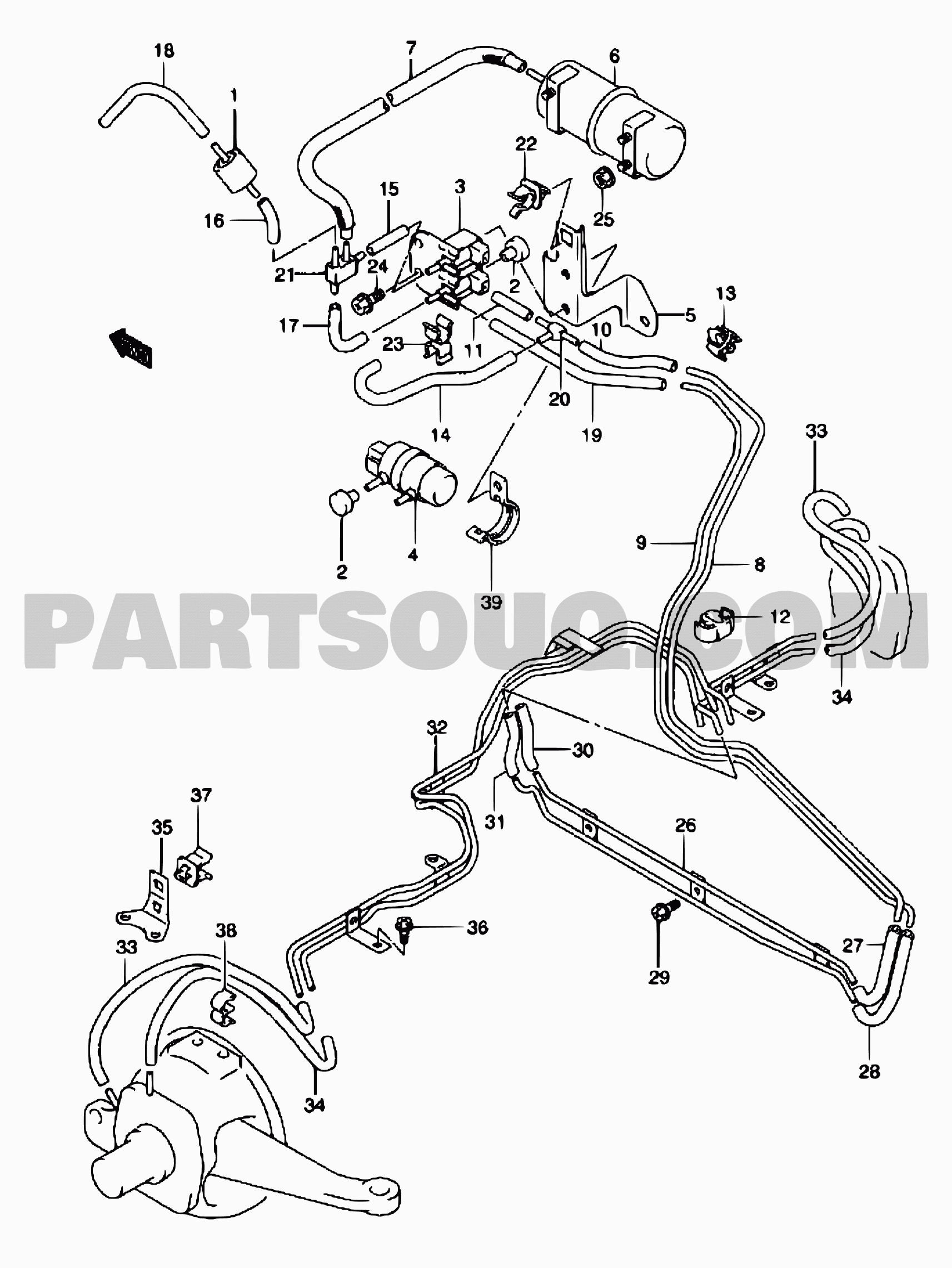 112 - WHEEL HUB PIPING (PETROL:4WD) | Suzuki Jimny SN413 SN413Q