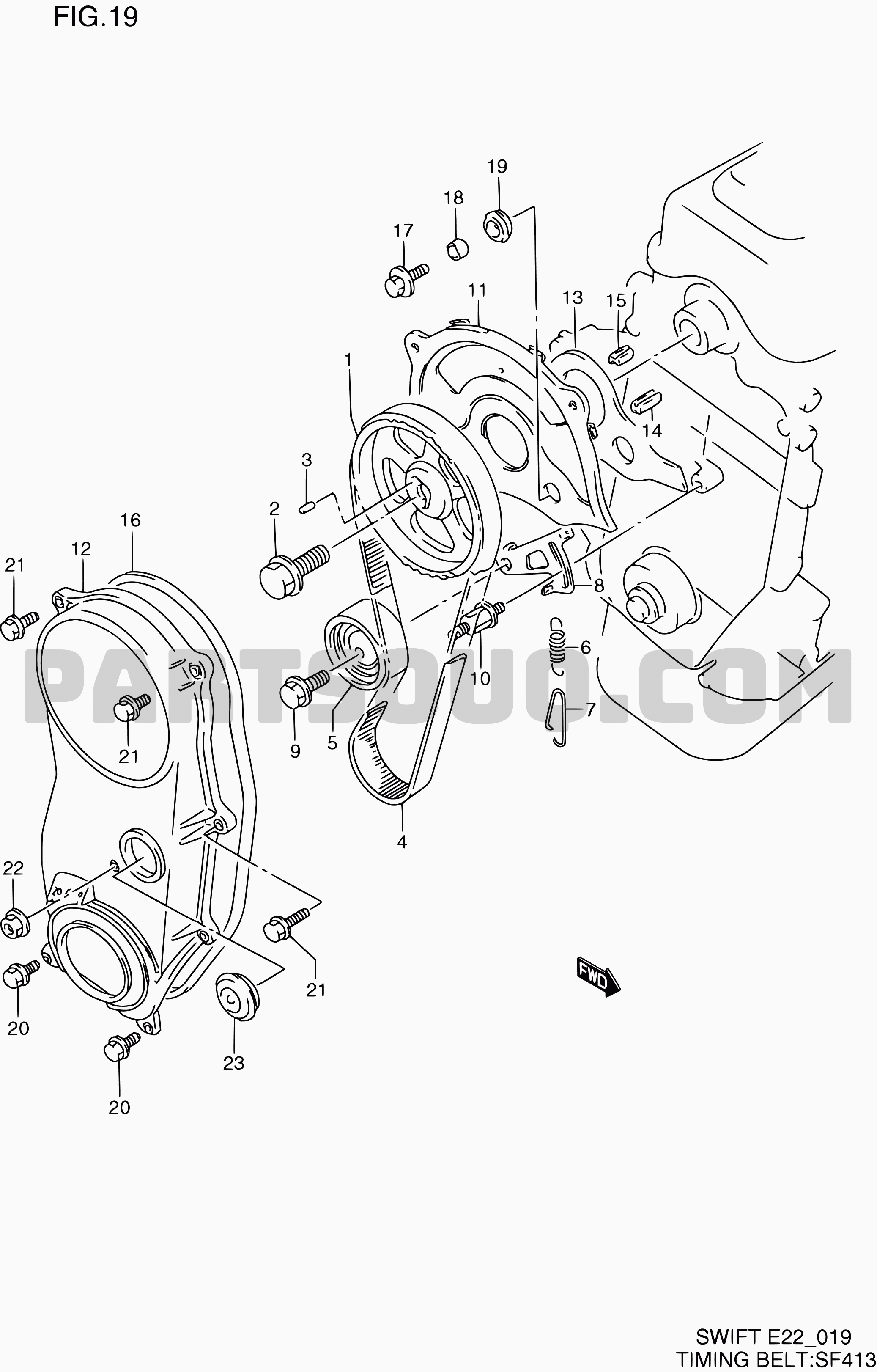 19 TIMING BELT SF413 Suzuki Swift SF310 Parts Catalogs