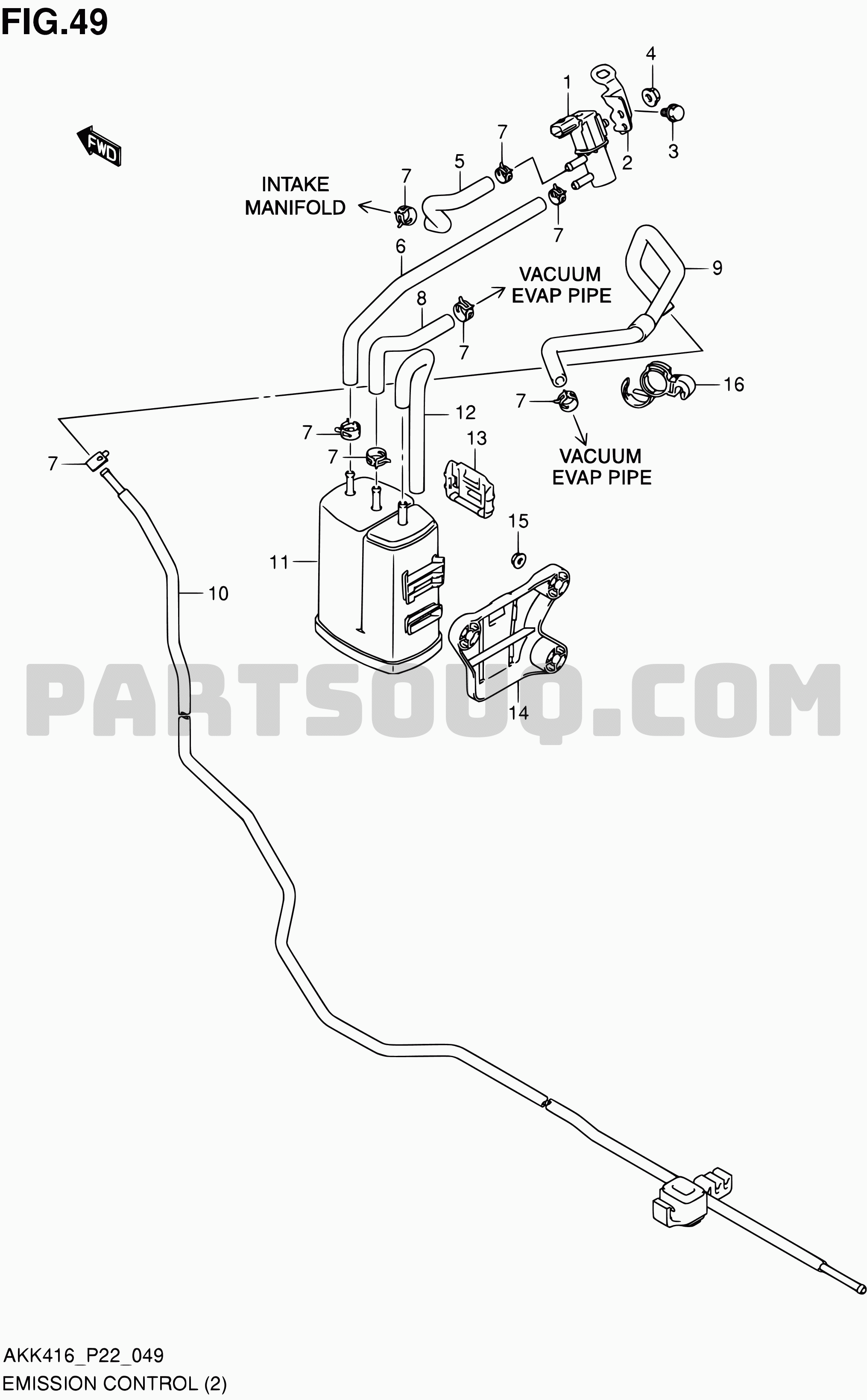 49 - EMISSION CONTROL (M16A:RHD) | Suzuki SX4 AKK416 AKK416 (P02 