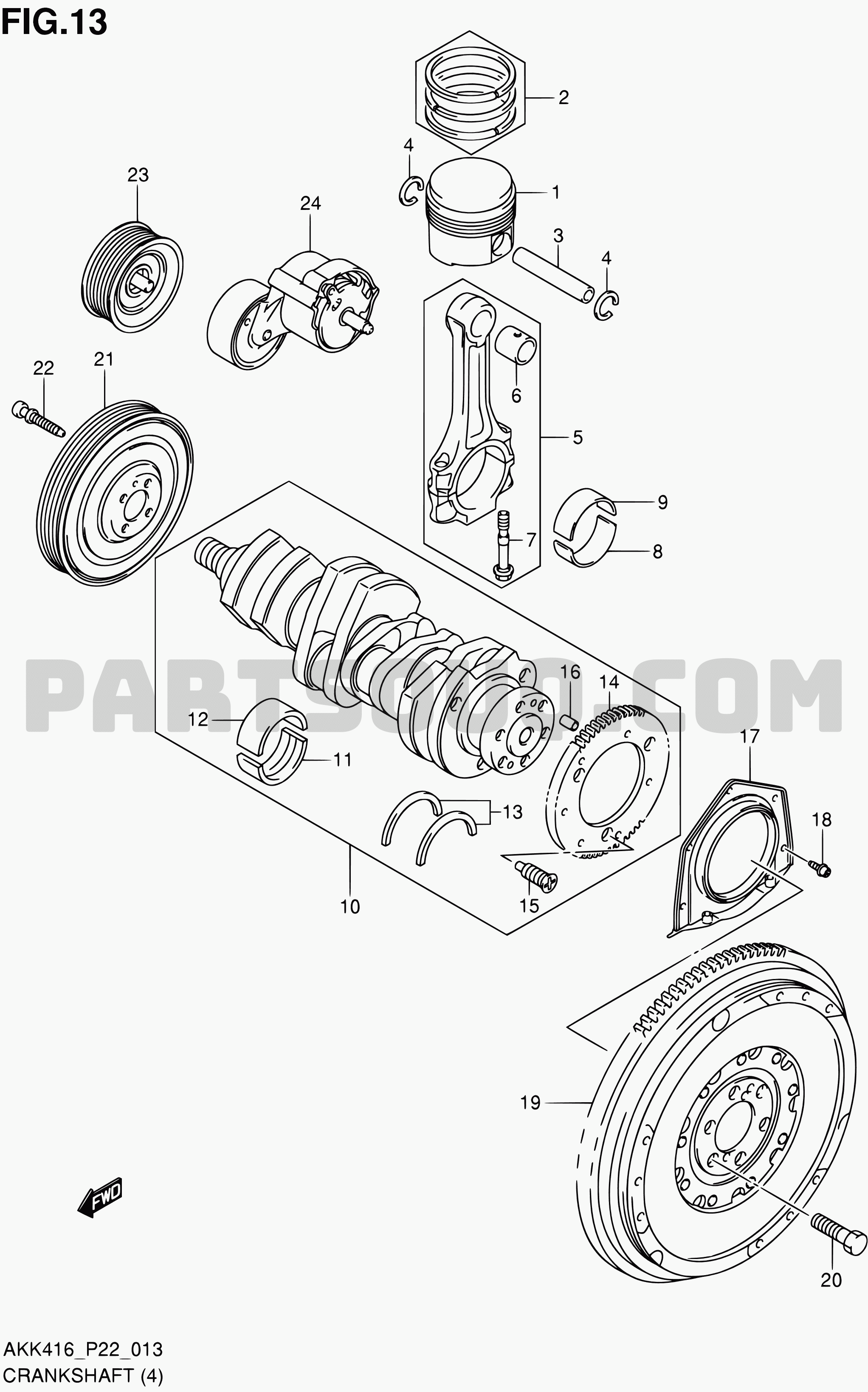 1. Engine | Suzuki SX4 AKK416 AKK416D (P02,P22,P24,P90) | Parts 