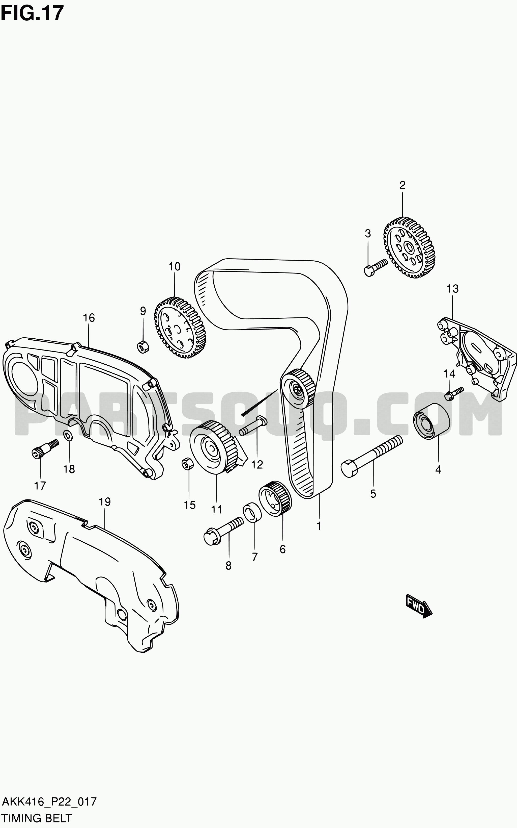 17 - TIMING BELT (D16AA) | S SX4 AKK416 AKK416 (P02,P22,P24