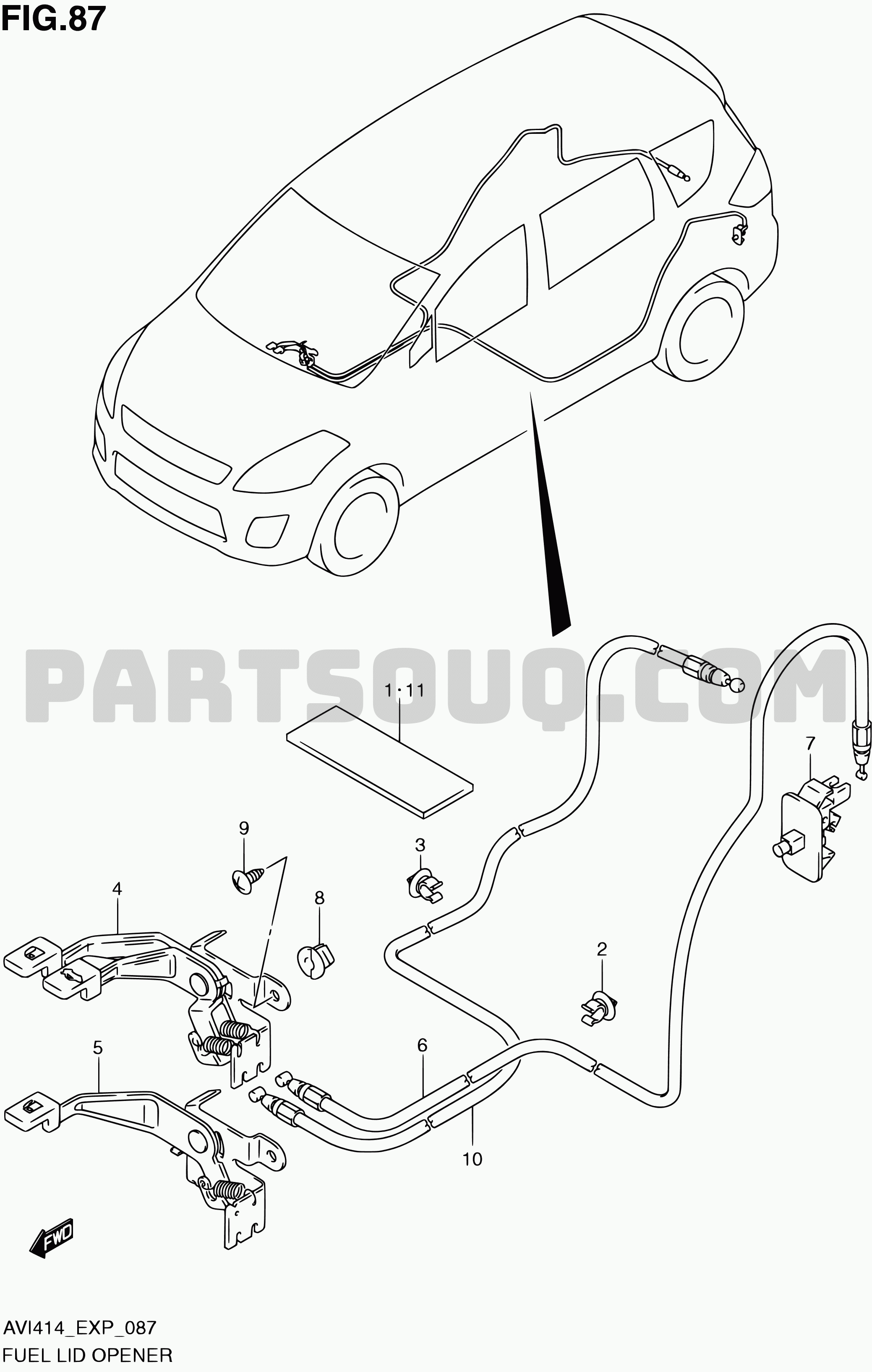 87 - FUEL LID OPENER | Suzuki ERTIGA AVI414 AVI414 (P06,P85 