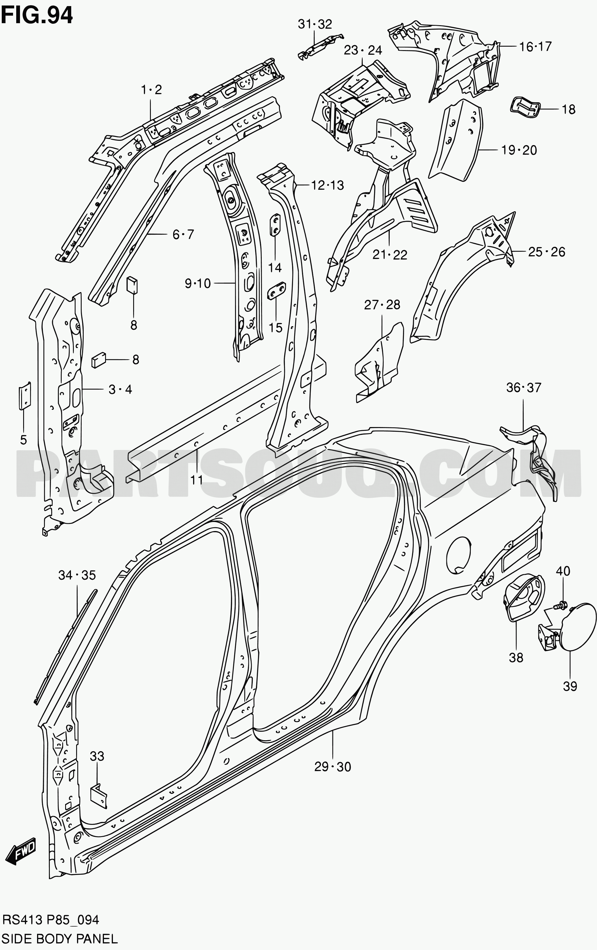 94 - SIDE BODY PANEL | Suzuki Swift RS413 RS413 (P85) | Parts 