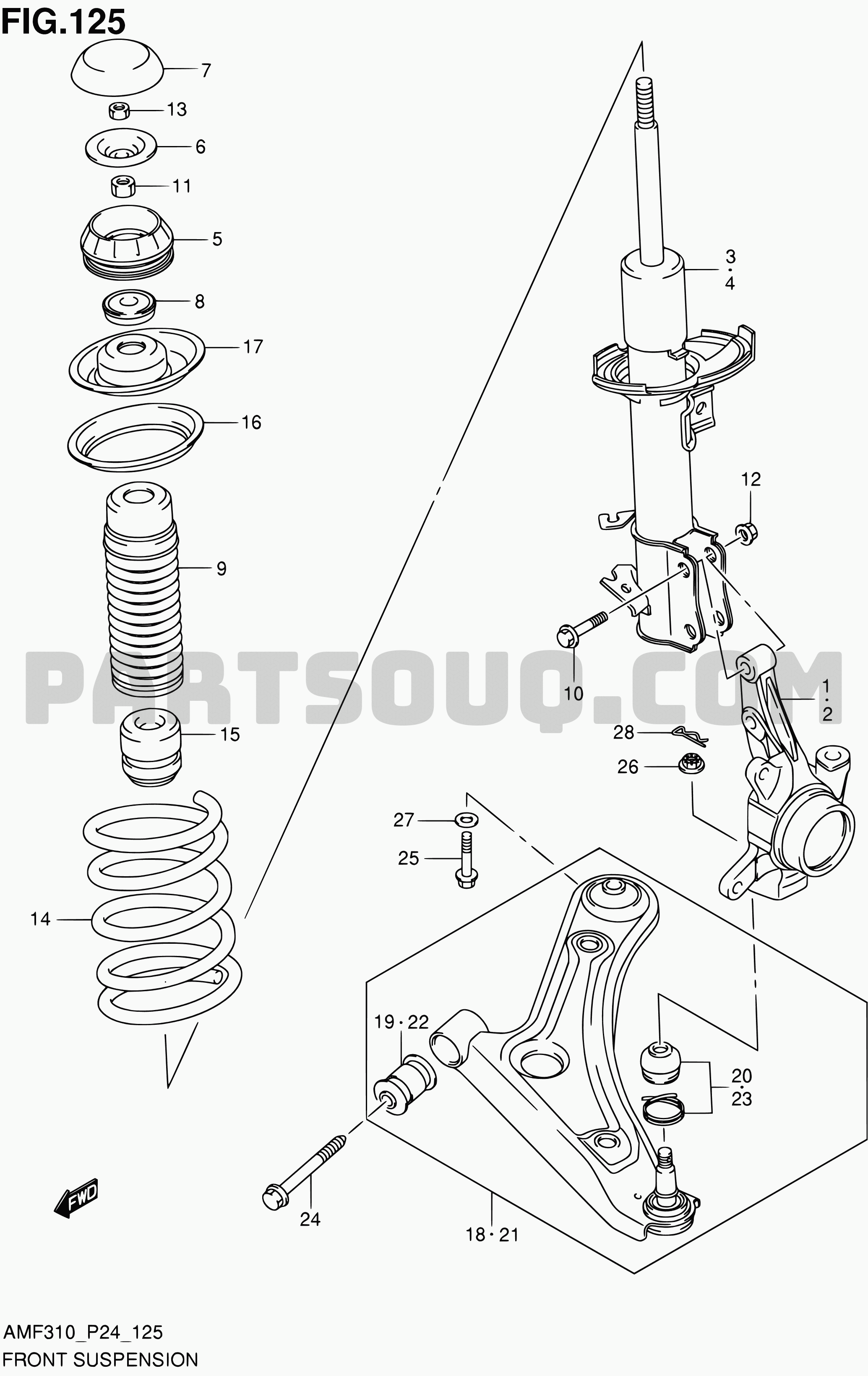 125 FRONT SUSPENSION Suzuki Alto A Star Celerio 800 Fronte