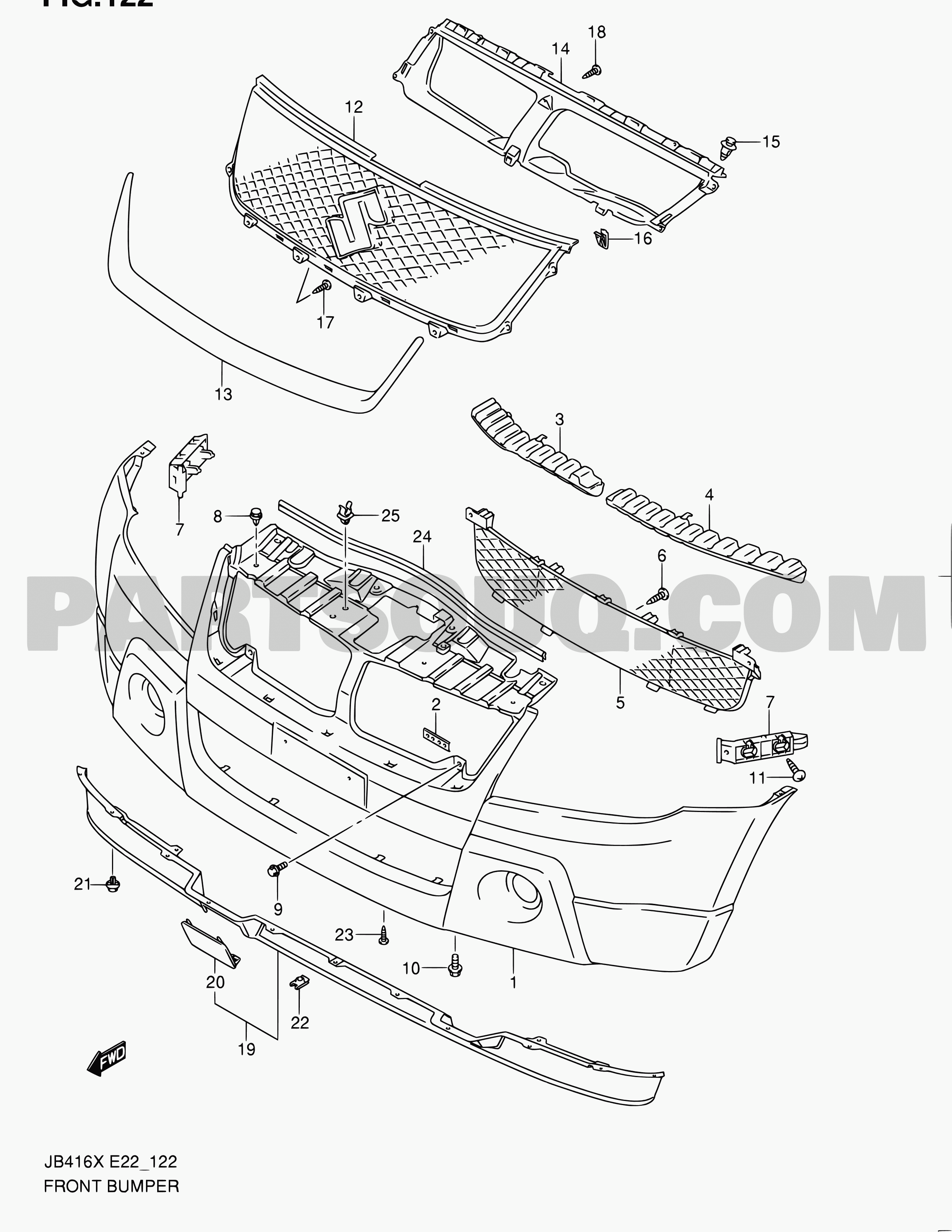 122 FRONT BUMPER Suzuki Grand Vitara JB419 JB419XD Parts