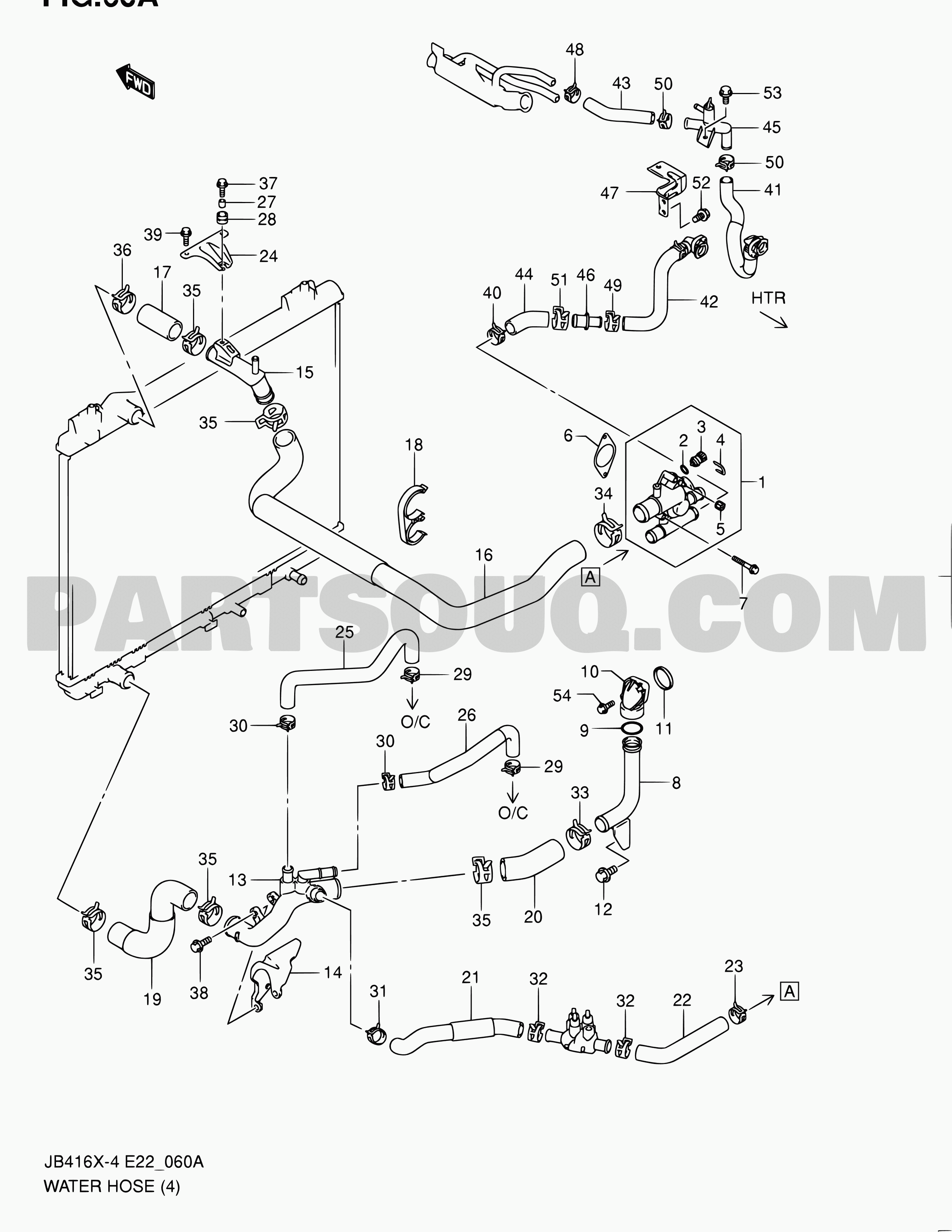 60A - WATER HOSE (TYPE 5,6,7:JB419XD) | Suzuki Grand Vitara JB424 