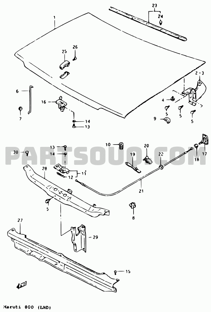 Maruti 800 bonnet parts deals
